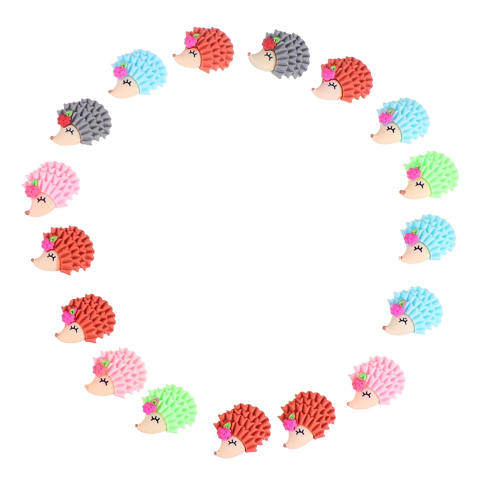 EXCEART 20pcs Cute Hedgehog Resin Flatback Cabochons for DIY Jewelry Making, Hair Clips, Pins & Crafts - Perfect for Scrapbooking, Card Making & Home Decor
