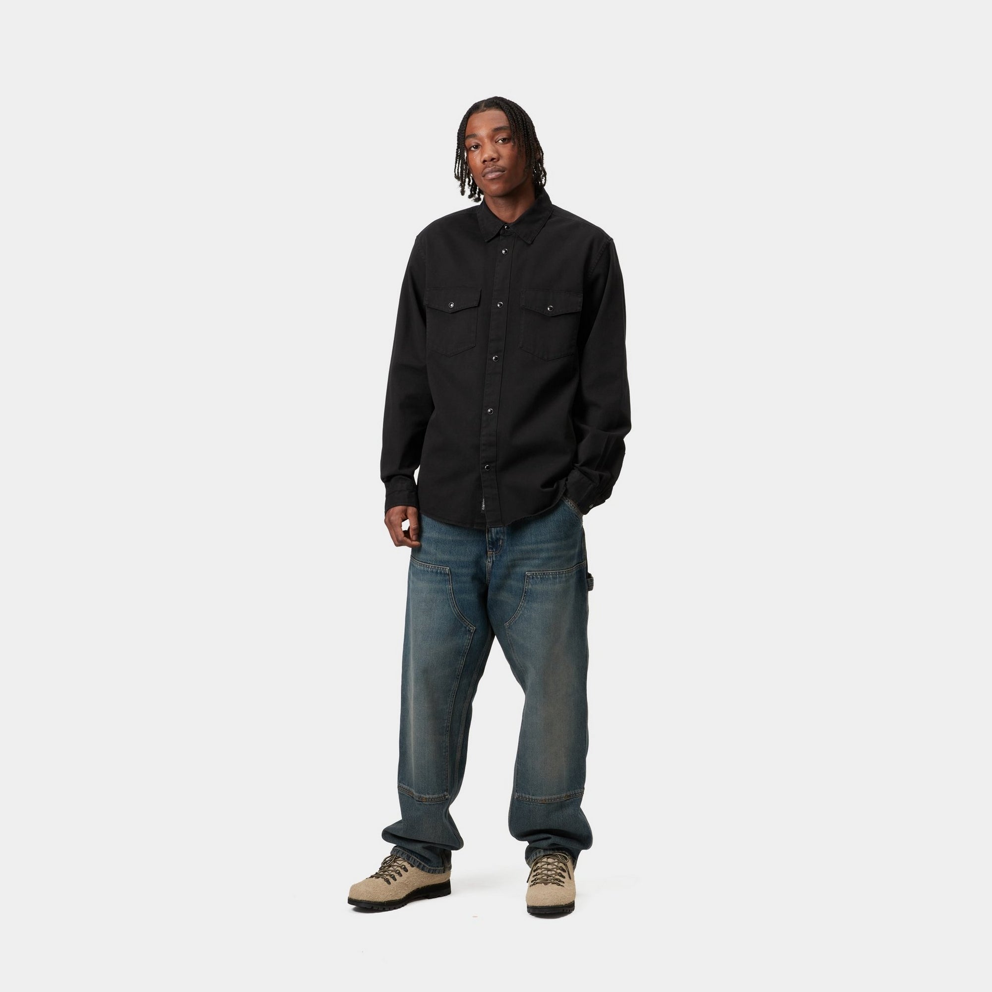 Santa Fe Shirt for Men - Classic Black Button Down Casual Shirt | Perfect for Office, Date Night & Outdoor Adventures