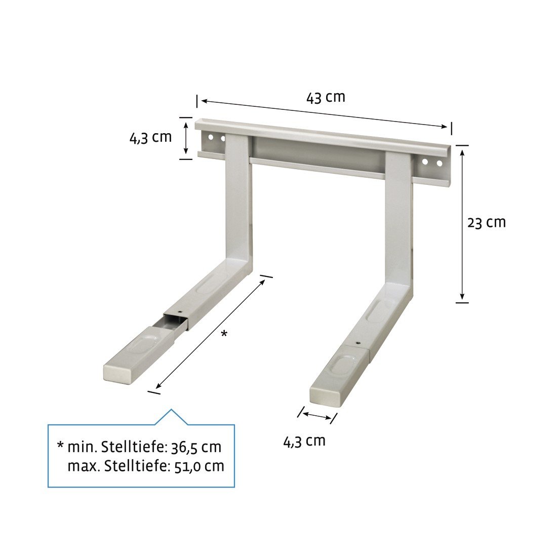 110930 White Microwave Bracket - Heavy Duty Wall Mount Shelf for Kitchen, Microwave Oven Holder for Space Saving Organization