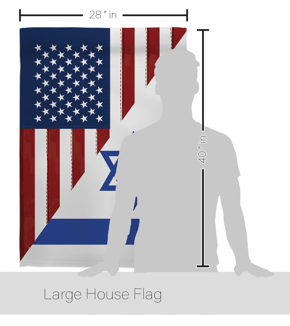 Israel US Friendship House Flag Set 28x40 with Pole - Outdoor Decor