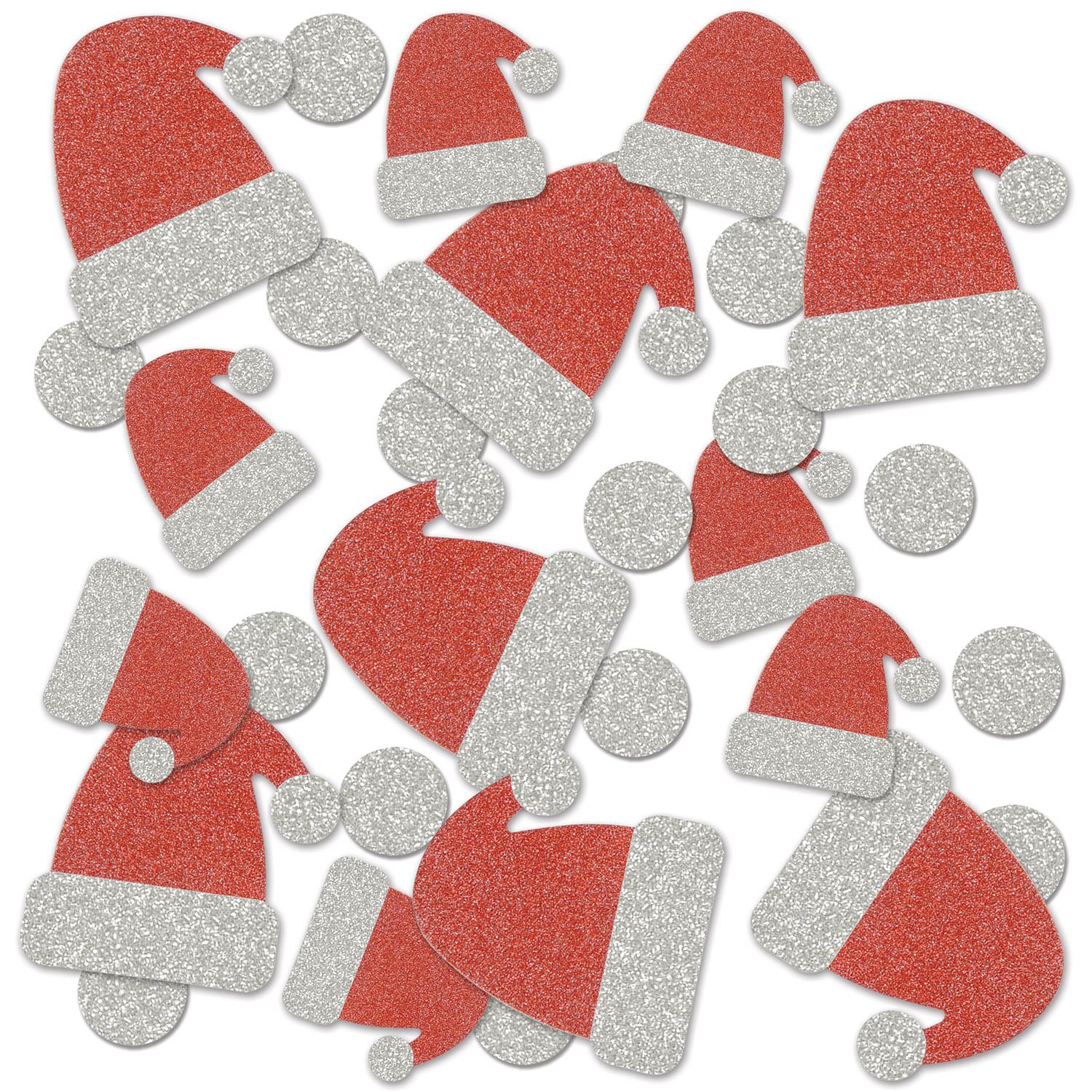 12 Pack Beistle Christmas Santa Hat Deluxe Sparkle Confetti (0.5 Oz/Pkg) - Festive Party Decorations for Holiday Celebrations, Office Parties & Family Gatherings