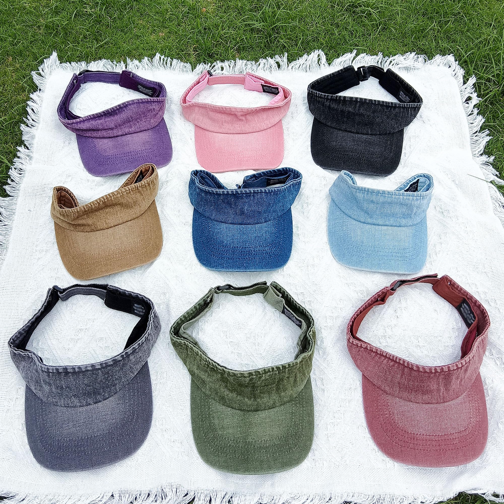 Women's Adjustable Denim Sun Visor Hat - Retro Sport Cap for Beach, Golf, Tennis & Outdoor Activities | UV Protection Summer Hat for Sports & Casual Wear