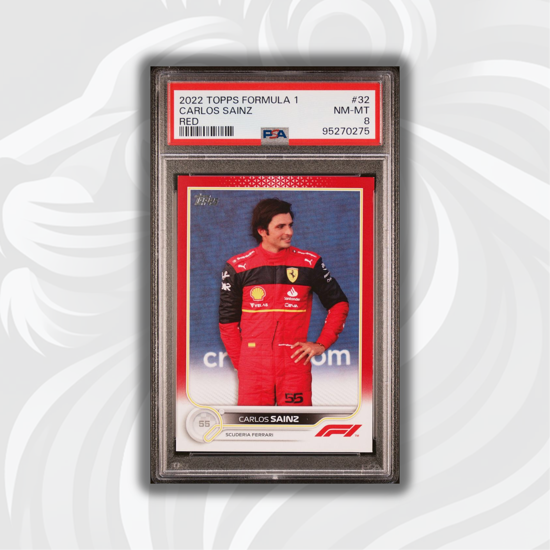 PSA 8 Graded 2022 Topps Formula 1 Carlos Sainz #32 Red Card - Perfect for F1 Collectors, Racing Fans, and Sports Memorabilia Enthusiasts