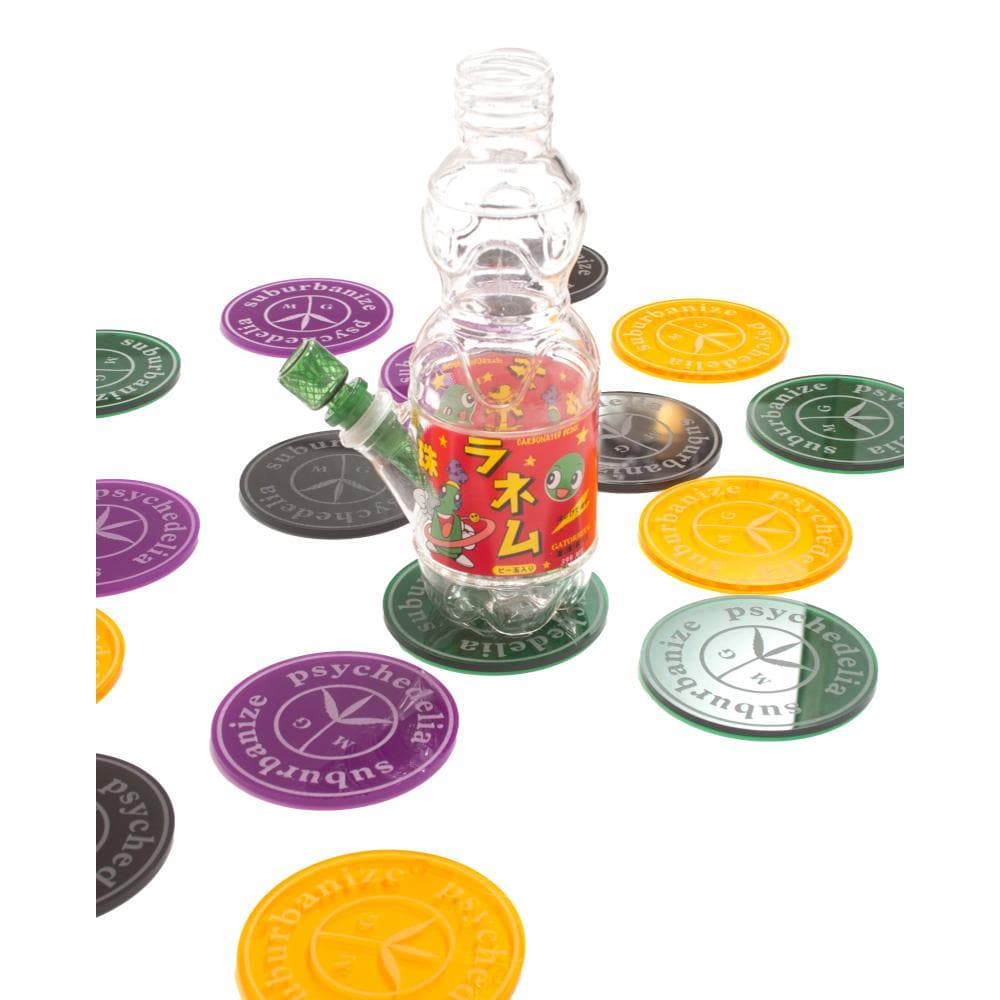 Mister Green Suburbanize Psychedelia Bong Coaster Set (4 Pack) - Vibrant Green - Perfect for Smoking Accessories & Glass Protection at Home or Parties