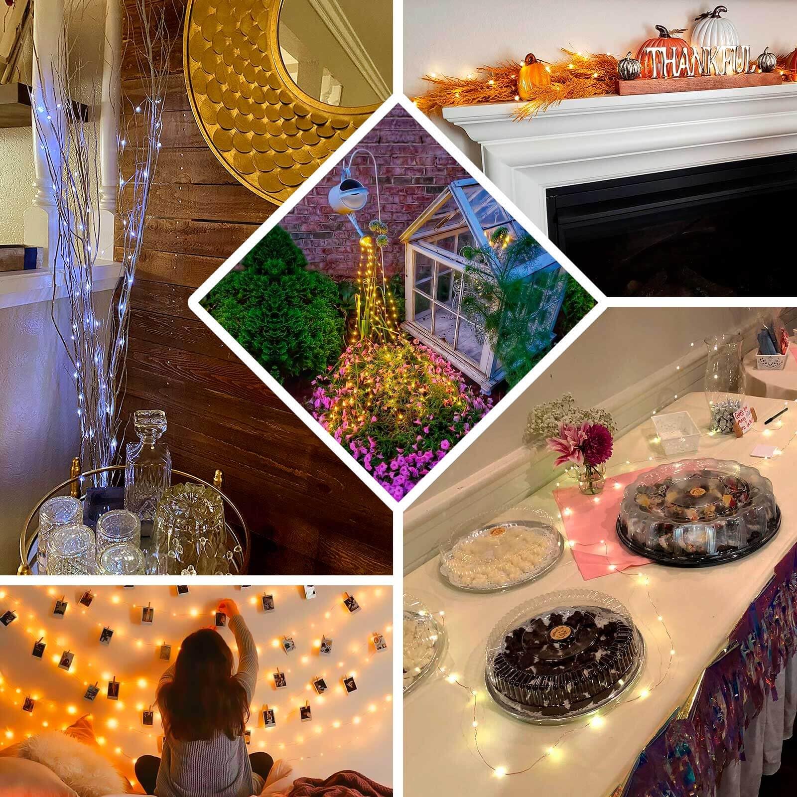 Efavormart 200 LED Warm White Fairy Lights for Wedding Party Decor - Battery Operated String Lights