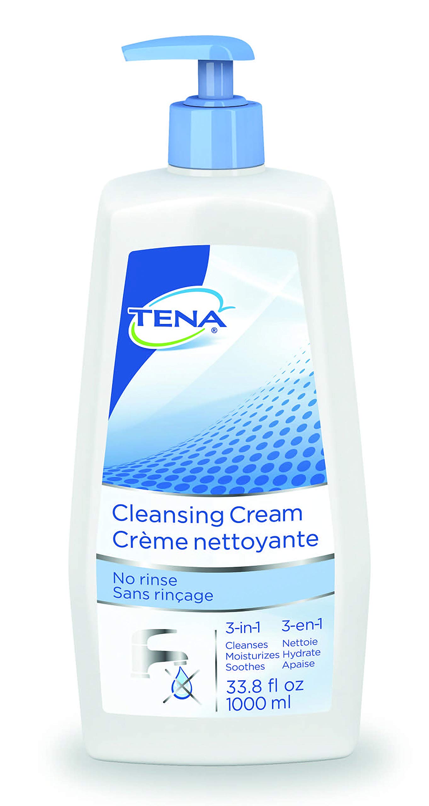 Tena Body Wash Cream for Adults - 33.8 oz Scented Pump Bottle (Pack of 8) | Gentle Cleansing for Sensitive Skin | Ideal for Elderly Care & Incontinence Needs