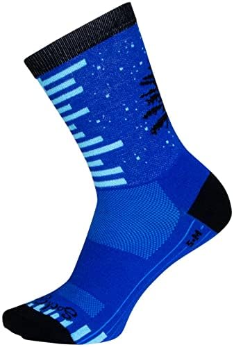SockGuy Crew 6 Inch Night & Day Cycling Running Socks for Men & Women - Moisture Wicking, Breathable Athletic Socks (Large/X-Large) - Perfect for Cycling, Running, Hiking & Gym Workouts
