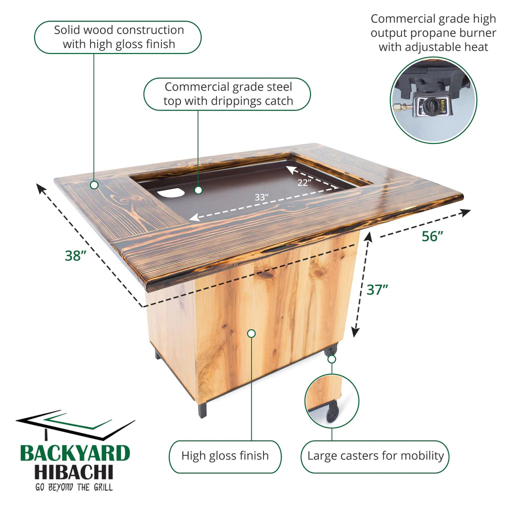 Premium Sweet Maple Backyard Hibachi Grill - Portable Charcoal BBQ for Outdoor Cooking, Camping, and Patio Parties