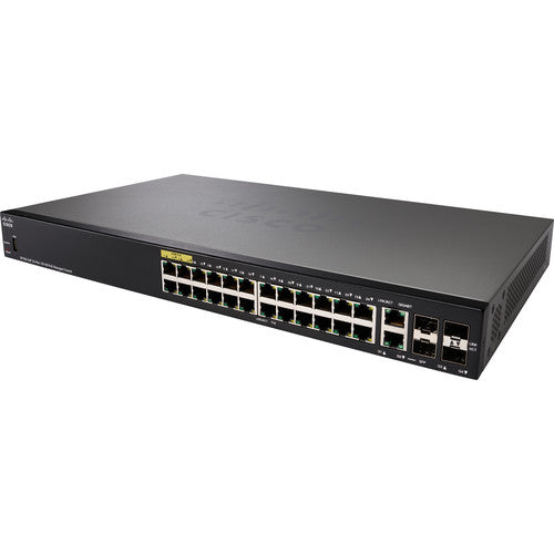 Cisco SF350-24P-K9-NA 24-Port PoE+ Managed Ethernet Switch | 10/100 Mbps | Ideal for Small Business Networks & Office IT Infrastructure