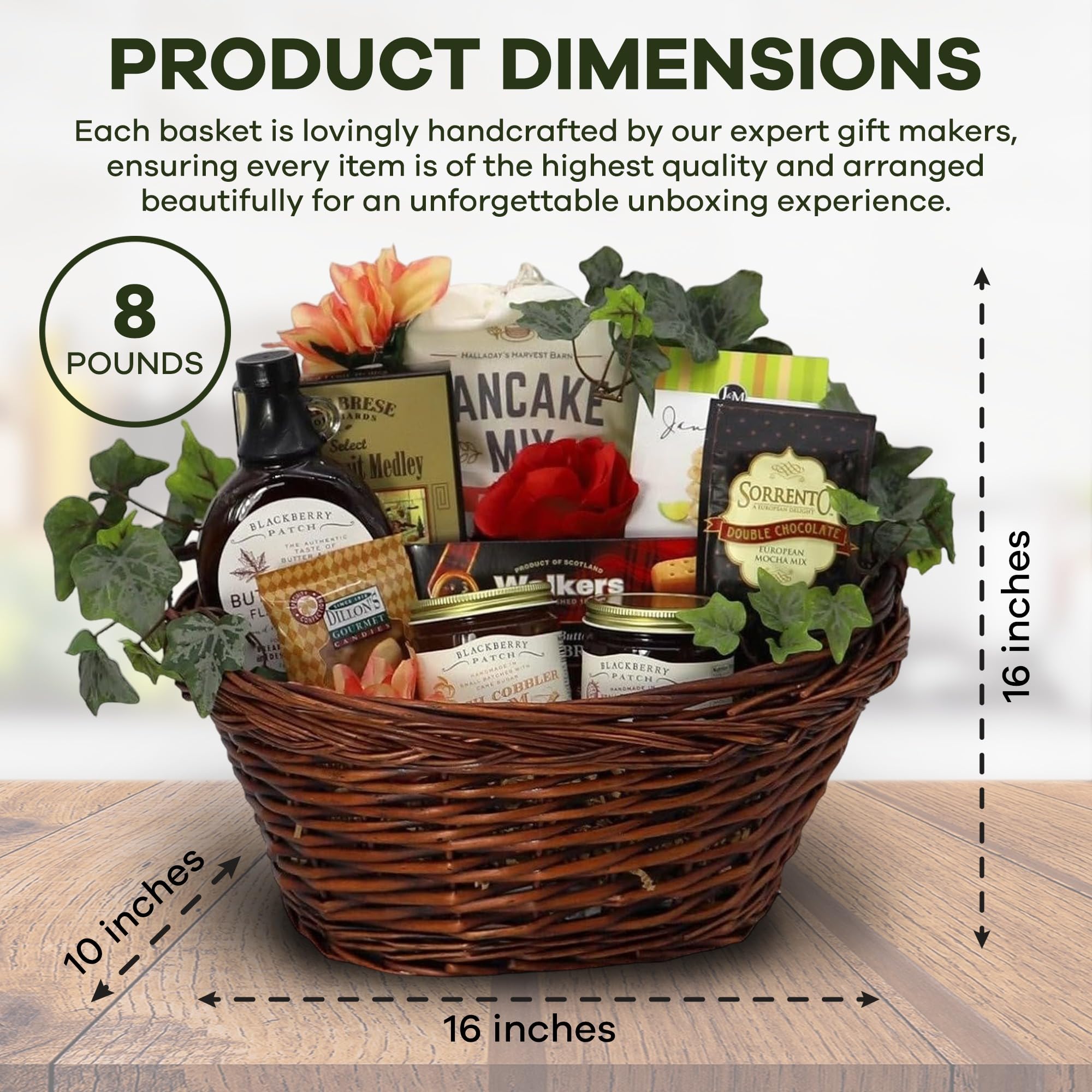 Gourmet Mother's Day Breakfast Gift Basket - Deluxe Pancake Mix, Jam, Syrup & Snacks Set - Unique Birthday, Holiday & Spa Gift Box for Women - Elegant Present for Mom, Wife, Grandma | Perfect for Mother's Day, Anniversary & Special Occasions