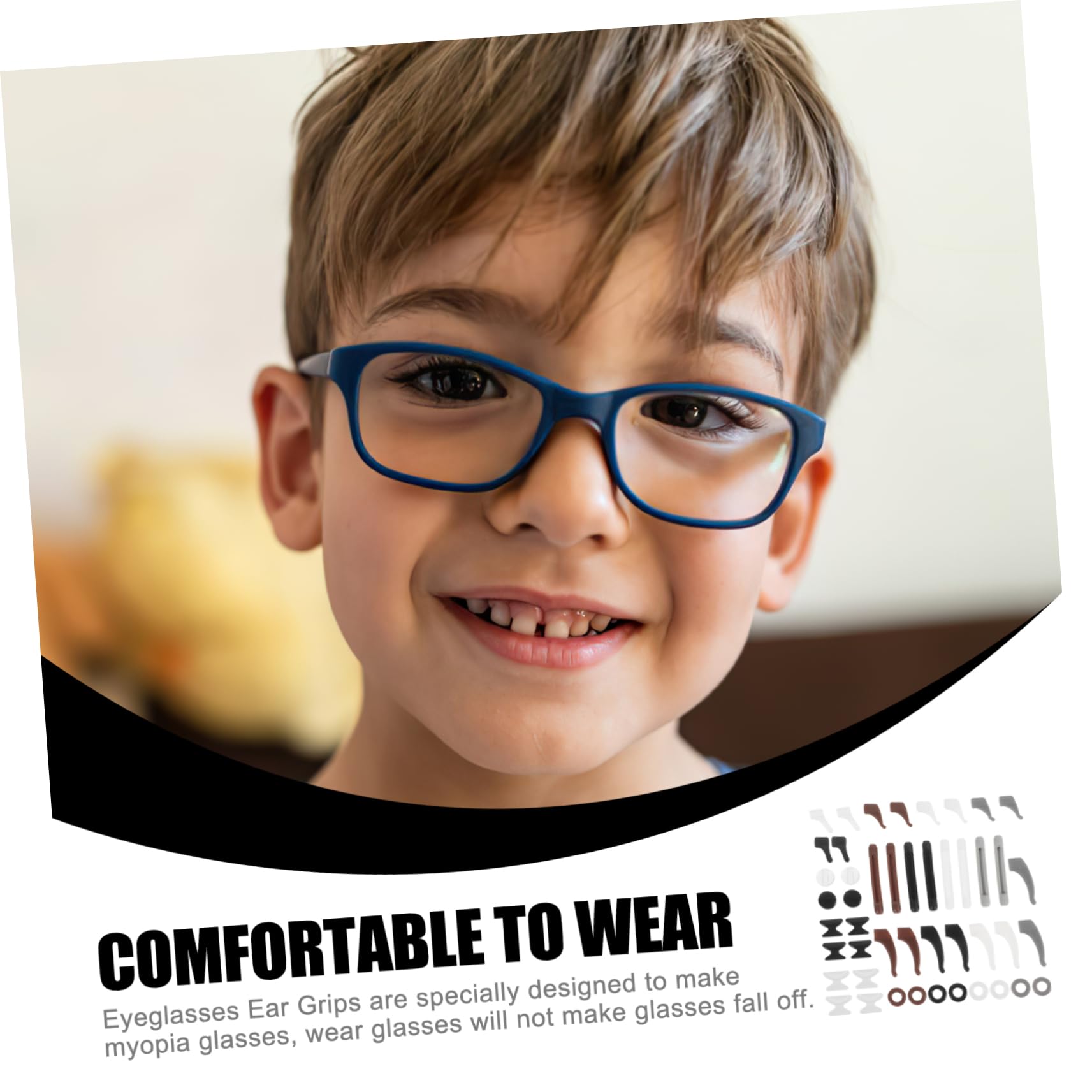 OSALADI Non-Slip Glasses Grips - Adjustable Silicone Nose Pads & Ear Hooks for Secure Fit | Anti-Slide Temple Tips & Interchangeable Accessories | Perfect for Sports, Reading & Everyday Comfort