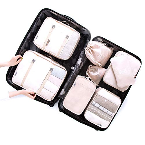 ZLZL 8-Piece Foldable Storage Organizer Set - Travel Luggage Organizer Boxes for Clothes & Accessories | Perfect for Suitcase, Closet & Carry-On Organization