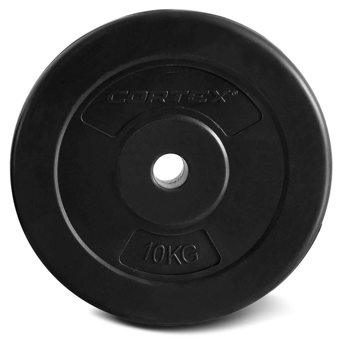 CORTEX 10KG EnduraShell Weight Plates (2 Pack) - 25mm Thick Durable Rubber Coated Gym Plates for CrossFit, Powerlifting & Home Workouts