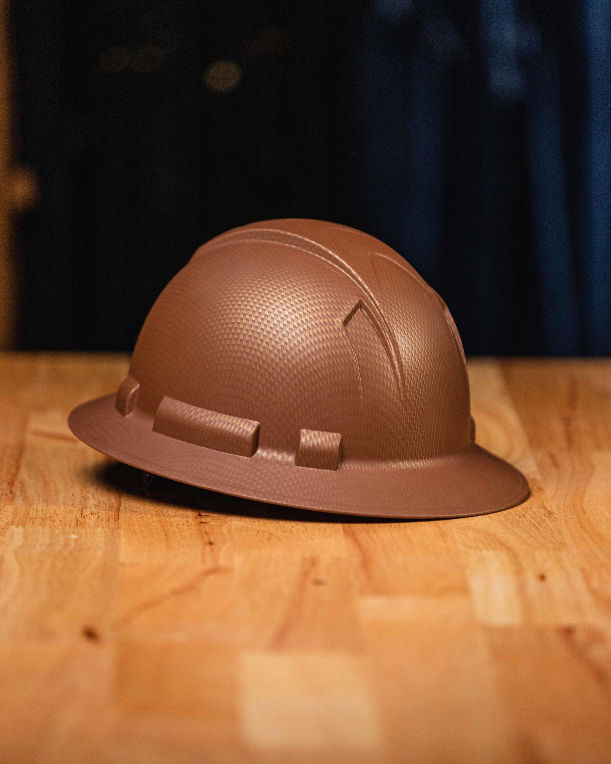 Ridgeline Full Brim Hard Hat - Matte Copper Safety Helmet for Construction & Industrial Work | ANSI Compliant Head Protection for Workers