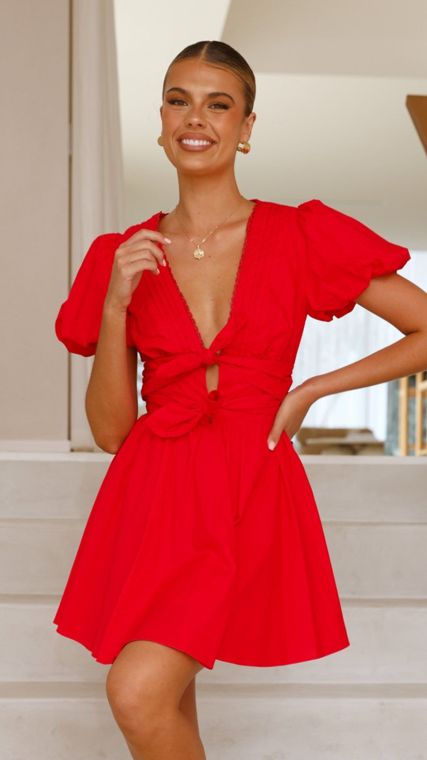 Kaloni Mini Dress in Red - Sexy & Stylish Summer Party Outfit for Women | Perfect for Dates, Clubs & Night Out