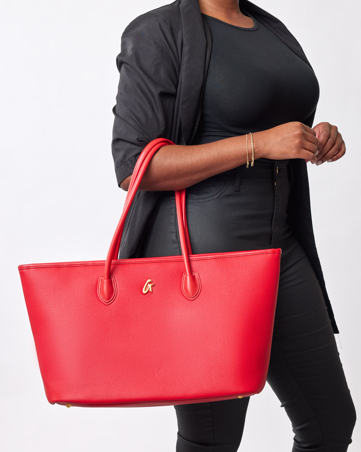 Stylish Pebble Tote Bag for Women - Durable & Lightweight Red Shoulder Bag - Perfect for Work, Shopping & Beach Day Essentials