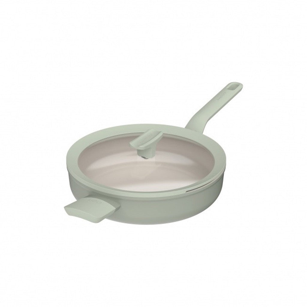 Berghoff 26cm Covered Saute Pan with Lid - Premium Nonstick Sage Green Cookware for Sauteing, Frying & Simmering - Perfect for Home Cooking, Professional Kitchens & Gift Giving
