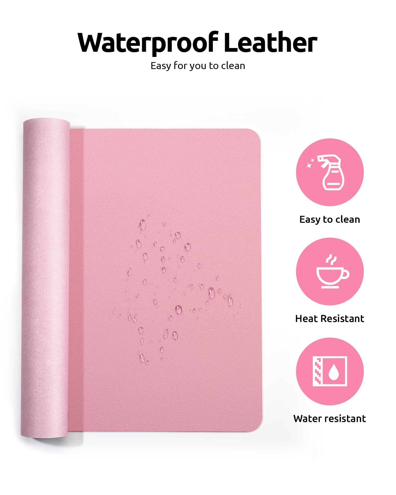 YSAGi Large PU Leather Desk Protector - Non-Slip Office Mat, Mouse Pad & Writing Surface - Waterproof Laptop Desk Blotter for Home & Office Workspace (31.5