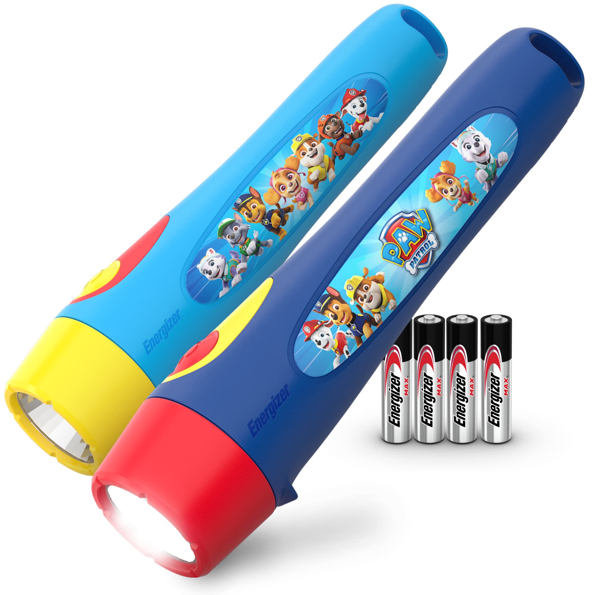Energizer PAW Patrol LED Flashlights for Kids - 2 Pack with Batteries Included, Lightweight & Durable Toy Flashlights for Boys and Girls - Perfect for Camping, Outdoor Adventures & Emergency Kits