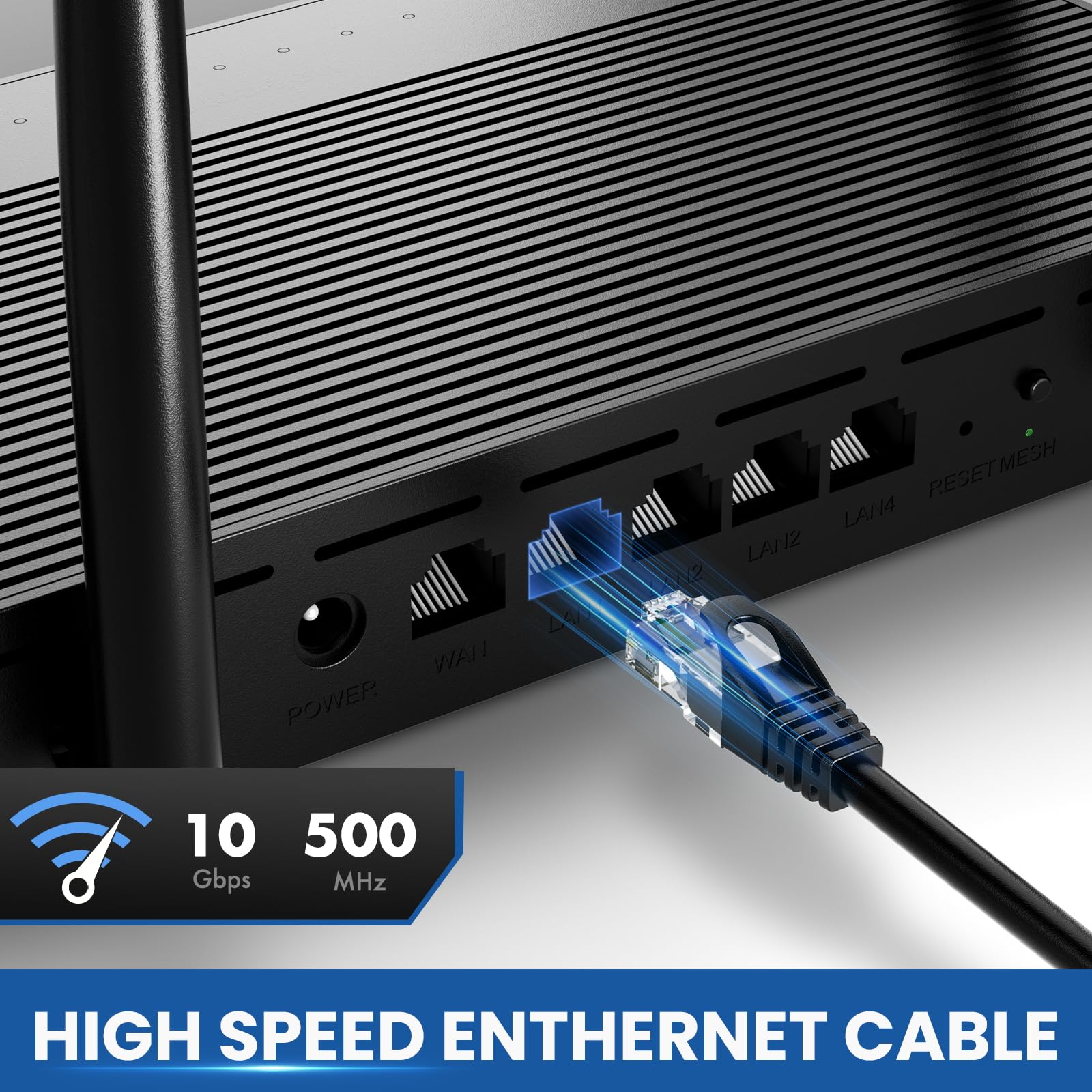Cat6 Ethernet Cable 6 Feet - 20 Pack, High-Speed UTP LAN Network Patch Cable, RJ45 Connector for Internet, Gaming, Streaming & Home Office Setup