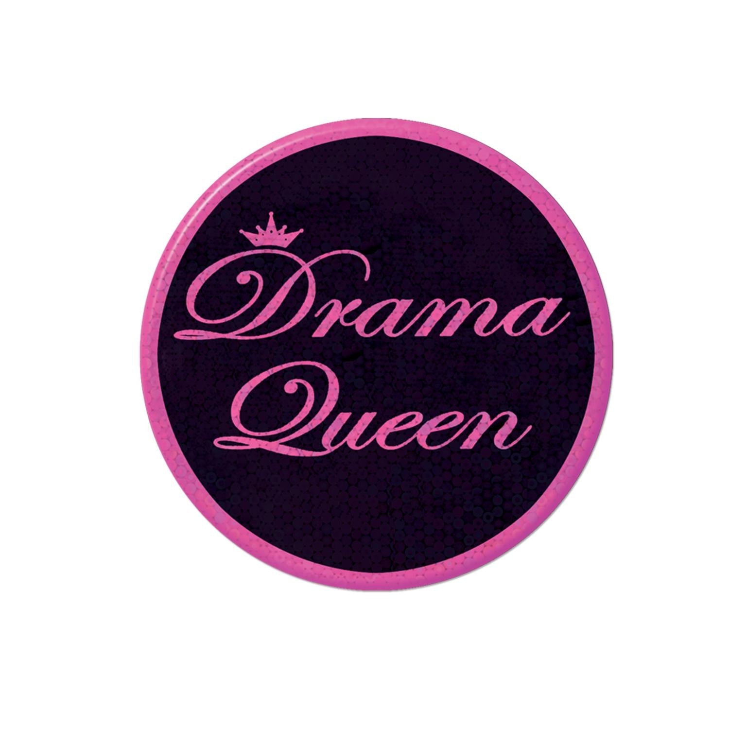 12 Pack Beistle Drama Queen Buttons - Fun Costume Accessories for Halloween, Cosplay & Themed Parties - Perfect for DIY Crafts, Costume Decorations & Event Favors