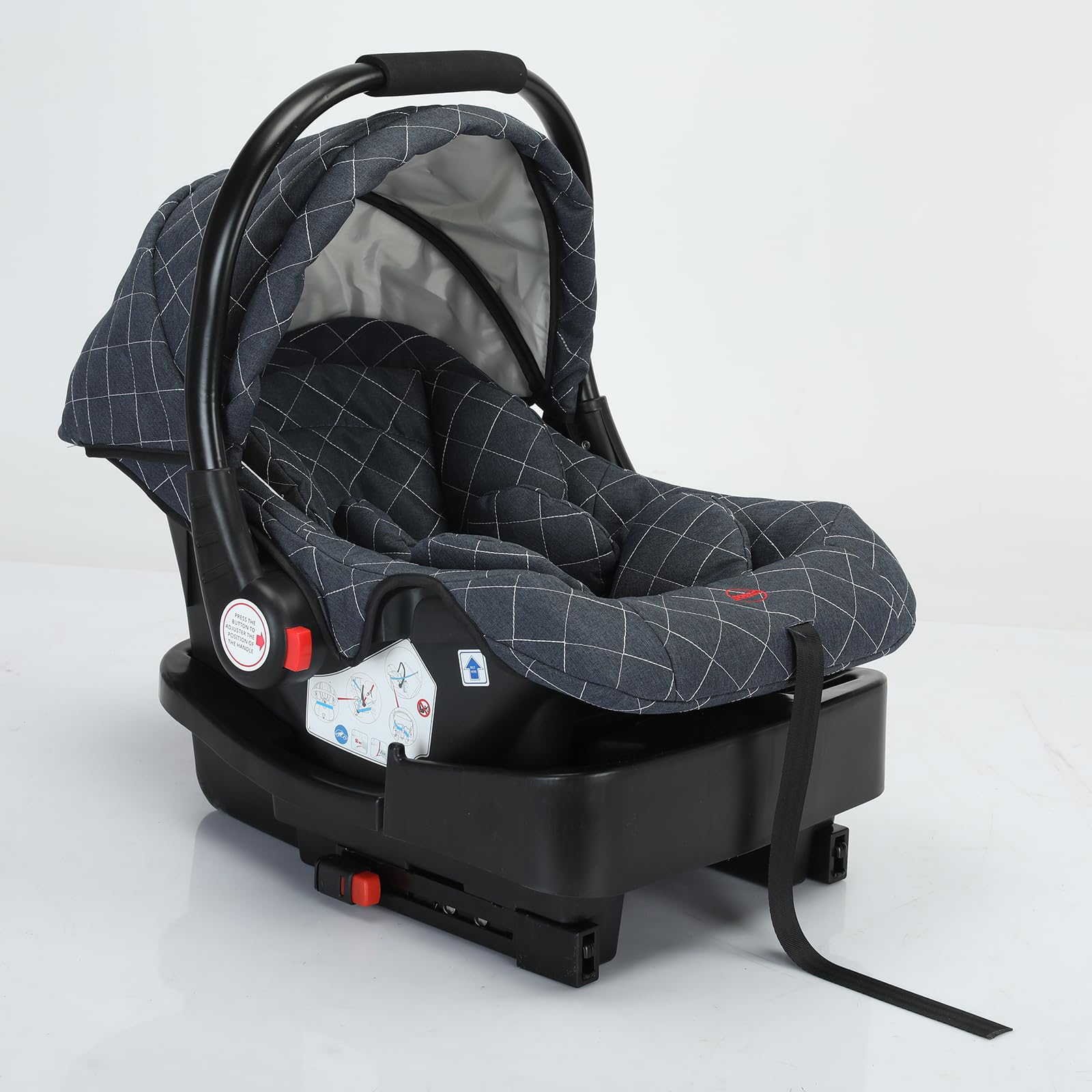 3 in 1 Convertible Baby Travel System - Reversible Stroller, Portable Pushchair & Infant Pram - Foldable Luxury High Landscape Buggy for Newborn (Blue with Base) | Perfect for Shopping, Park Outings & Air Travel