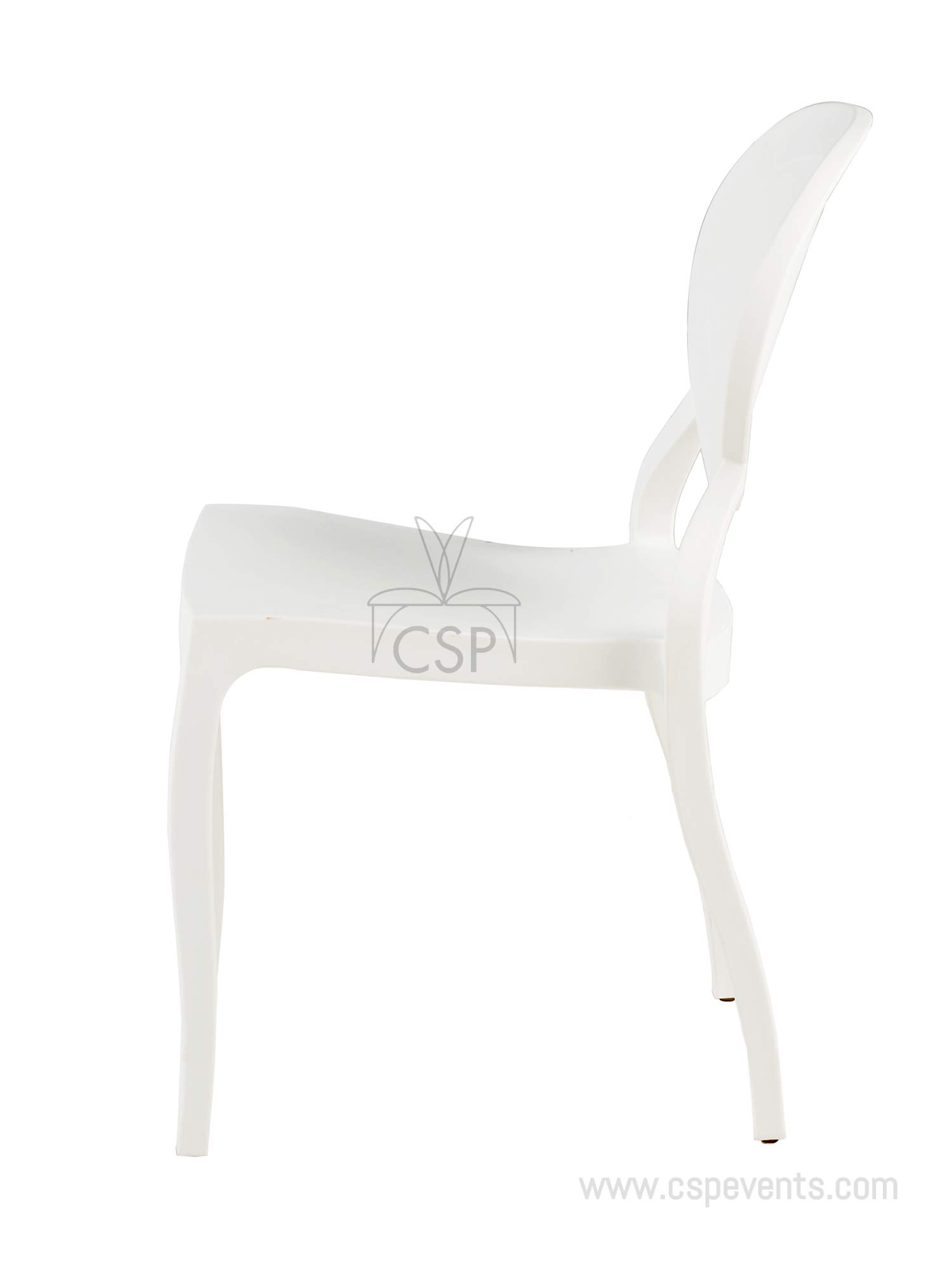 Emma White Armless Commercial Chairs - Stackable & Durable for Office, Restaurant, and Event Seating