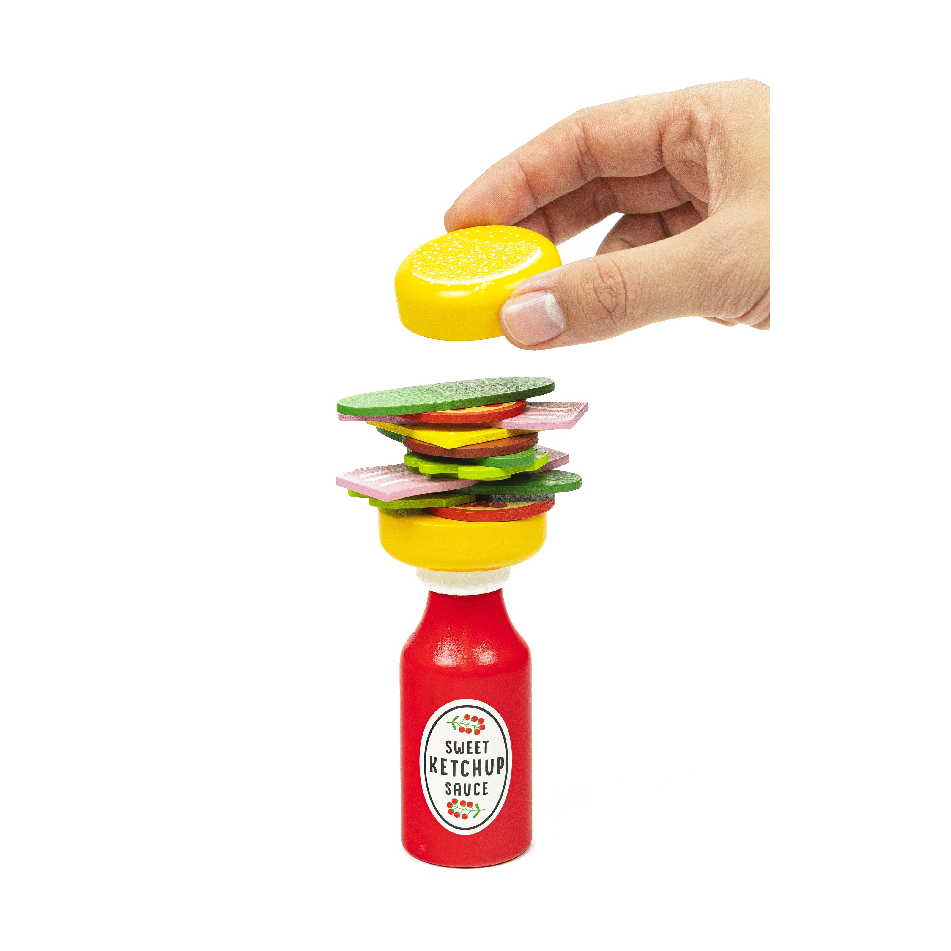Professor Puzzle Burger Balance Family Stacking Game - Fun Wooden Tower Building Toy for Kids & Adults - Perfect for Family Game Nights, Birthday Parties & STEM Learning Activities