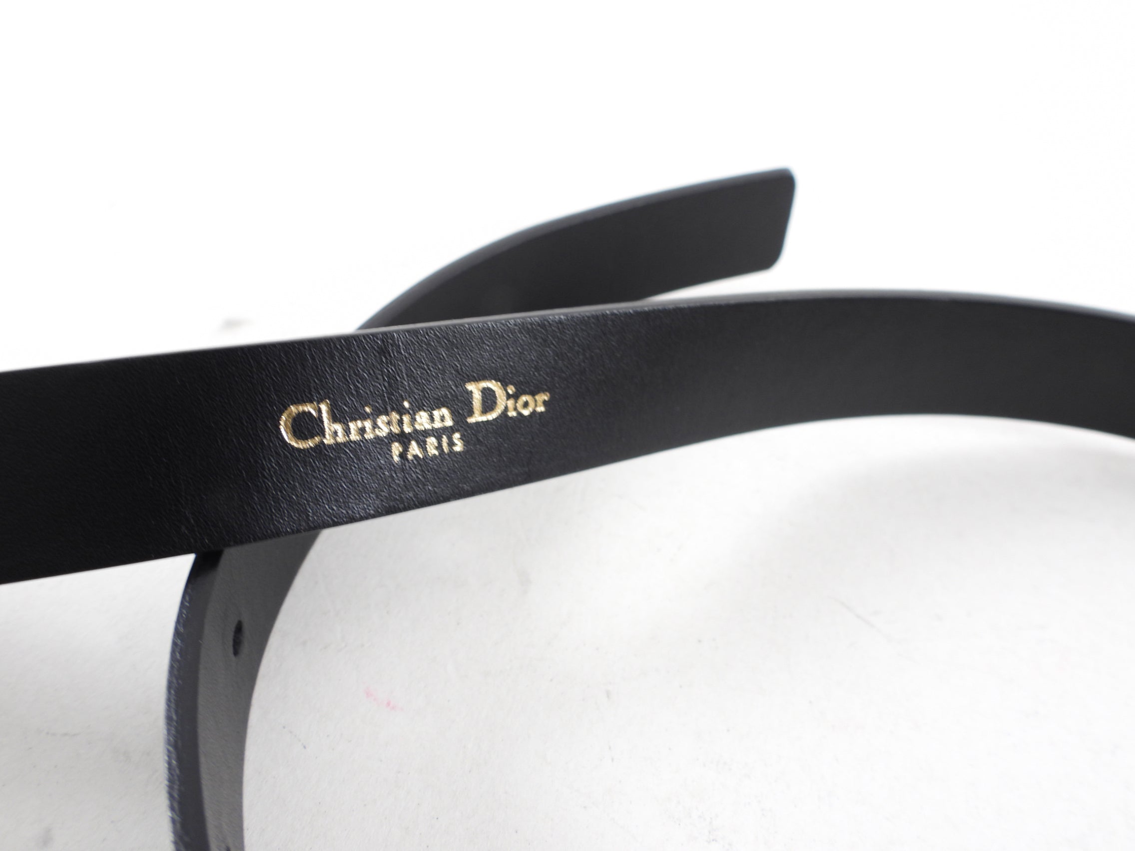 Christian Dior 20mm Black Leather Saddle Belt - Luxury Designer Waist Belt for Women | Perfect for Jeans, Dresses & Formal Outfits