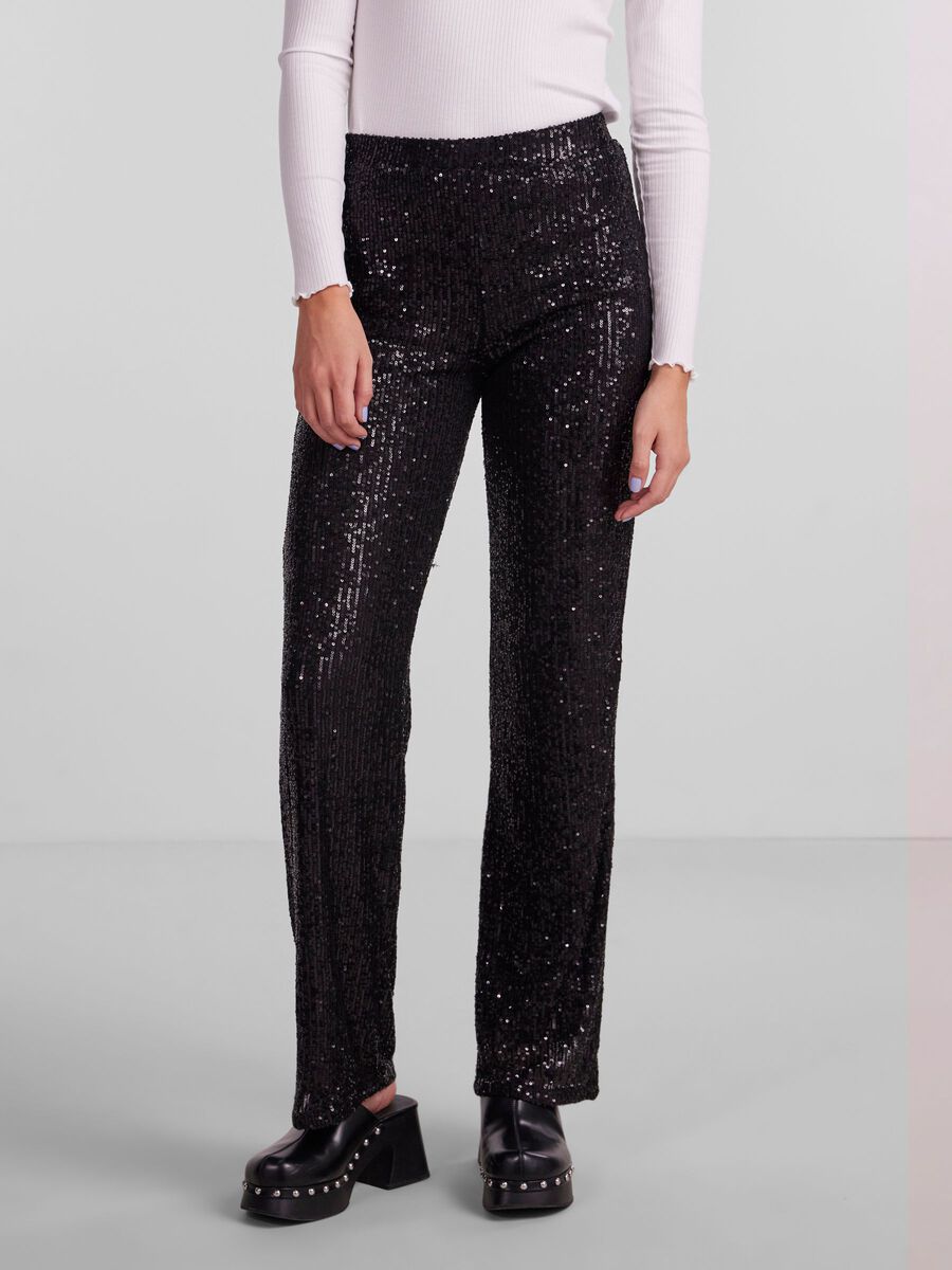 Elphia Wide Leg Pants for Women - High Waisted Black Trousers - Comfortable Stretchy Office Pants for Work, Business Casual & Everyday Wear
