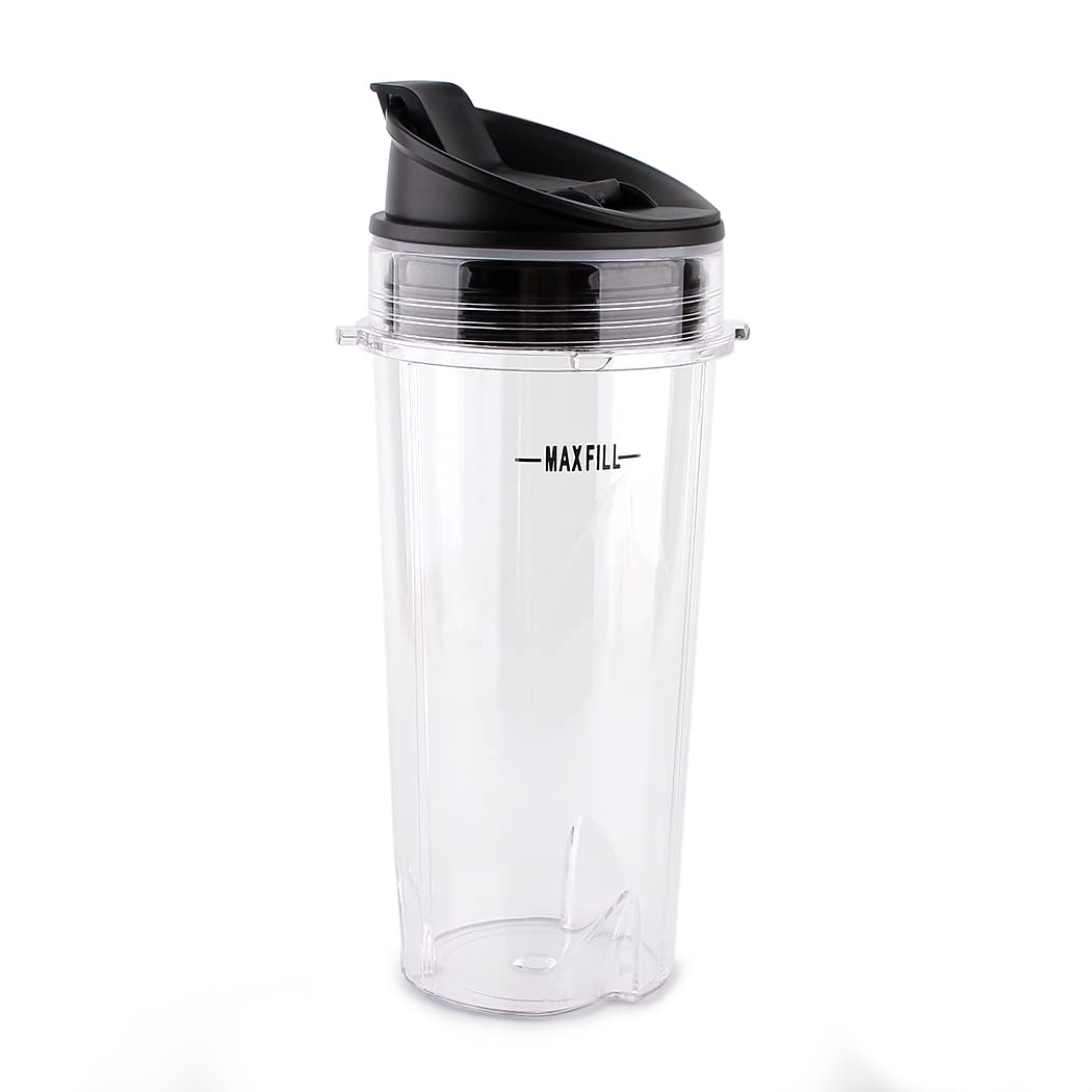 Anbige 6-Fin Replacement Blender Blade with 16oz Cup - Compatible with Ninja BL660 BL770 BL740 BL771 BL773CO Blenders - Perfect for Smoothies, Shakes & Food Prep