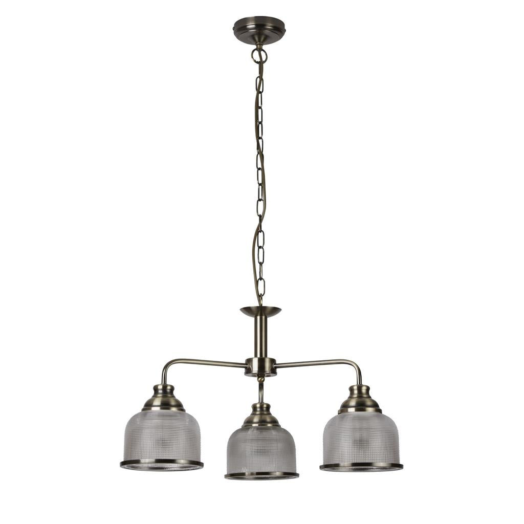 Bistro 3/5Lt Multi-Arm Pendant Light Fixture - Satin Silver & Antique Brass Finish - Perfect for Kitchen Island, Dining Room, and Restaurant Lighting