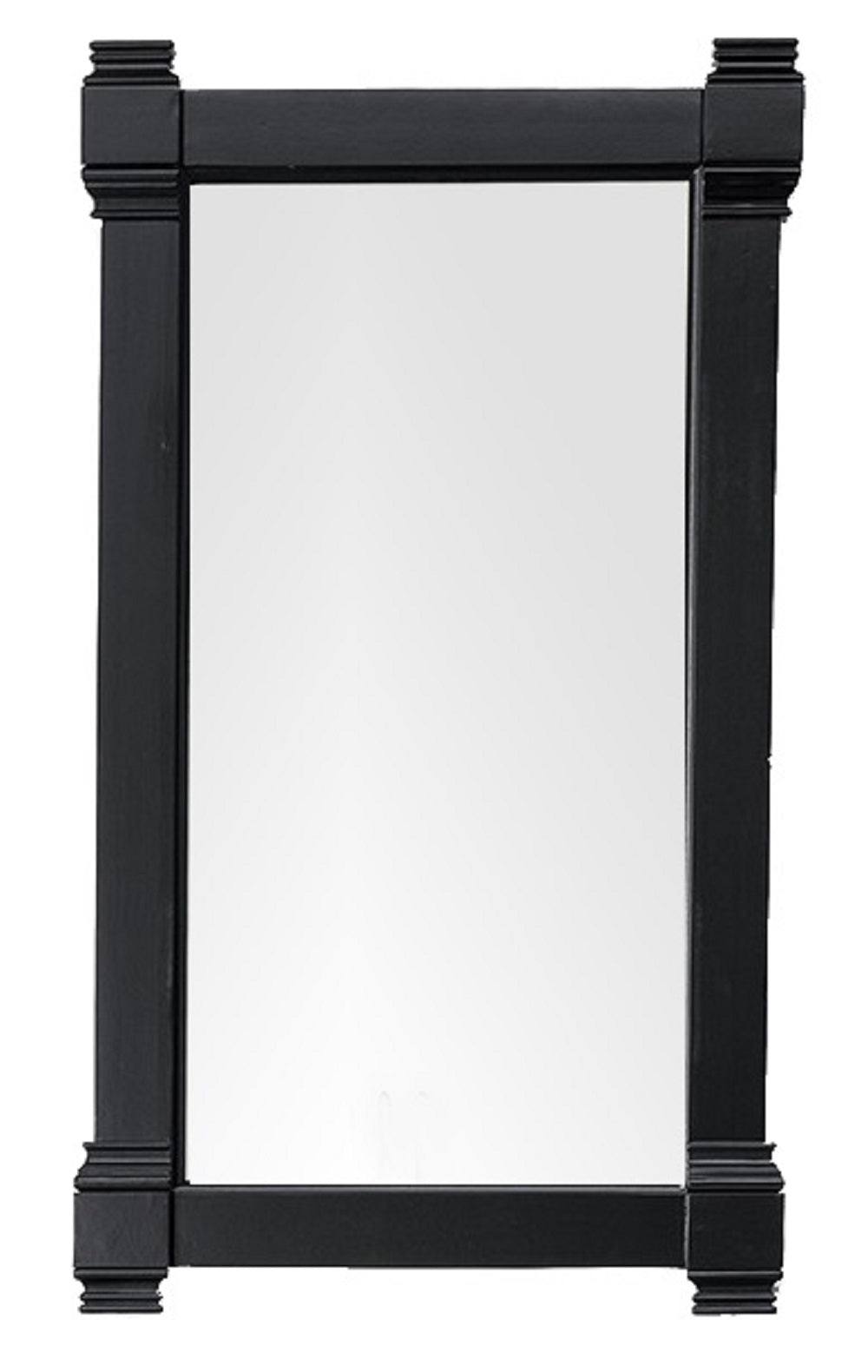 Brittany 22-Inch Round Wall Mirror with Black Onyx Frame - Perfect for Bedroom, Bathroom, and Entryway Decor