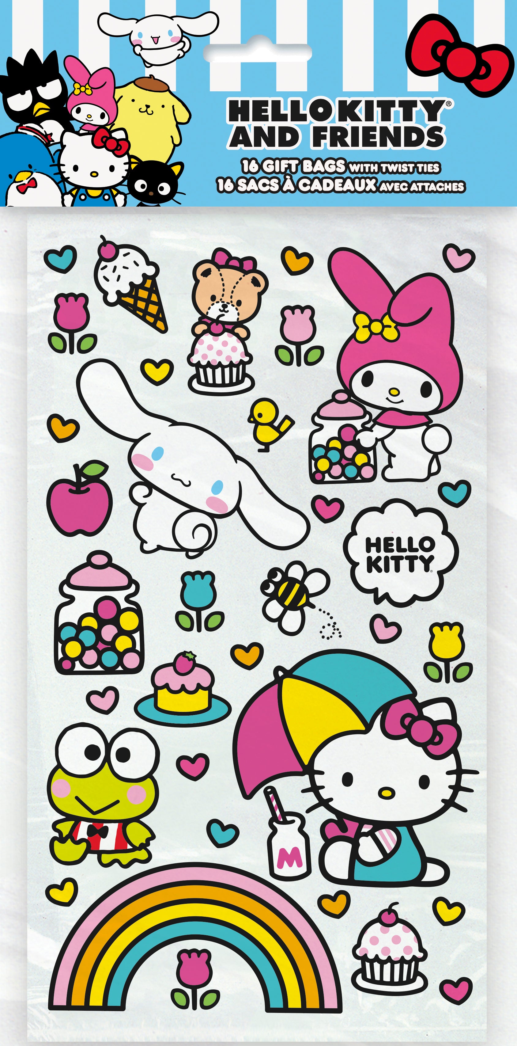 Hello Kitty & Friends Party Favor Bags - 16 Count Bulk Pack for Birthday, Baby Shower & Celebration Decorations