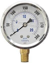20IL 254H Liquid Filled Pressure Gauge 0-300 PSI, 1/4