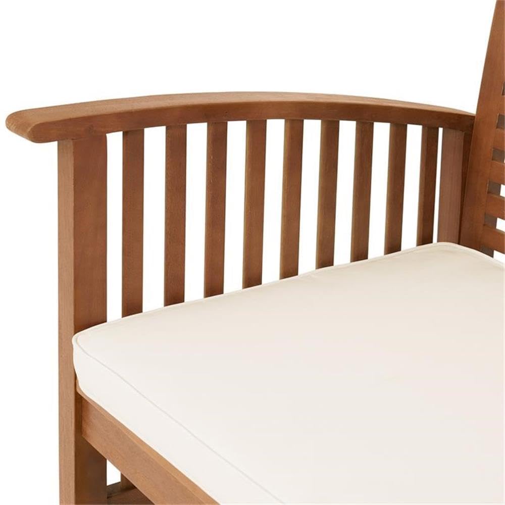 Lyndon Eucalyptus Wood Outdoor 2-Piece Patio Set - Weather-Resistant 2-Seat Bench with Cushions & Cocktail Table - Durable Garden Furniture for Deck, Backyard or Poolside Relaxation