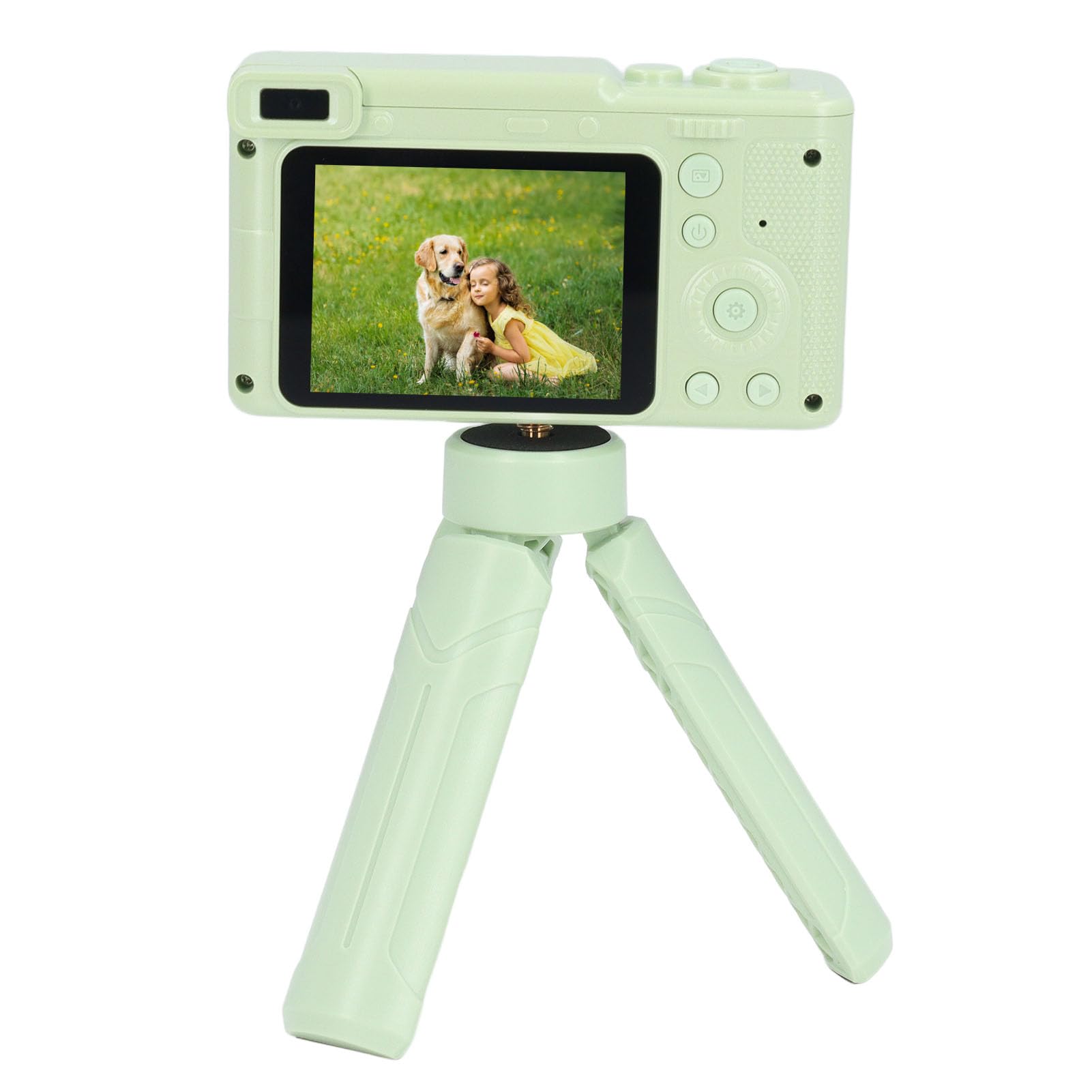 HD Digital Camera with 2.4in IPS Display | 8X Zoom Dual Front & Rear Cameras | Anti-Shake & Auto Focus | Night Vision & Built-in Filters | Perfect for Travel Vlogging & Photography (Green)