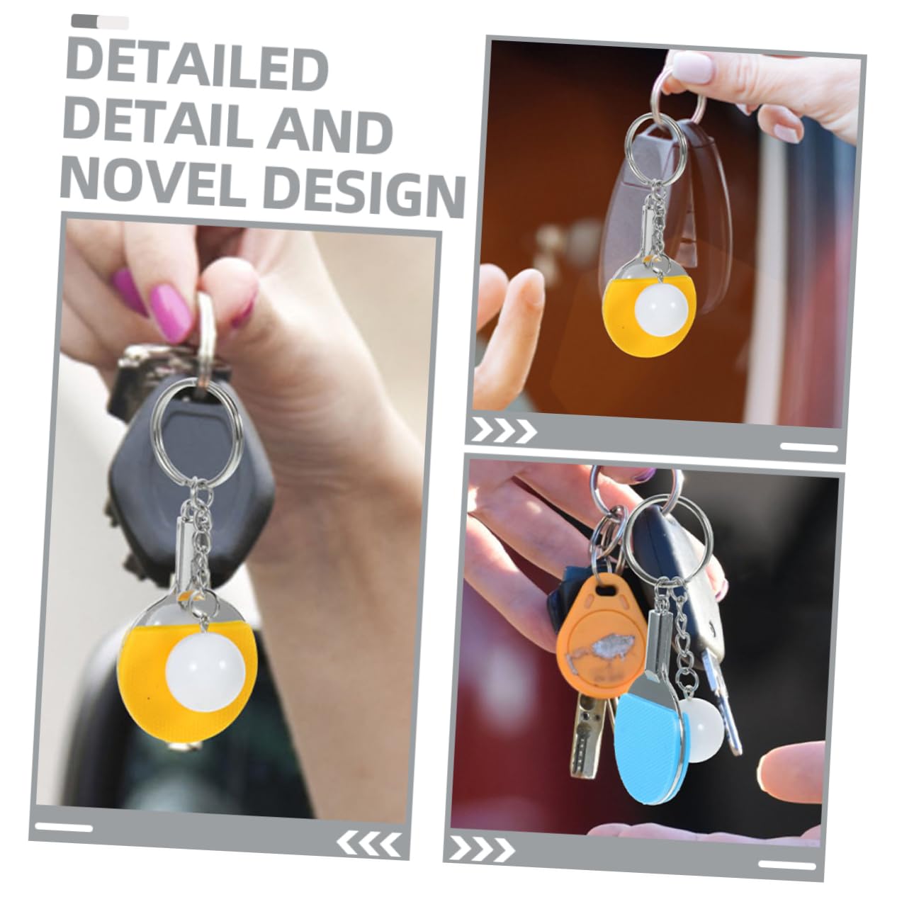 Outanaya Sports Ball Keychains Set - Bulk Table Tennis Keyrings for Athletes, Fans & Gifts | Perfect for Backpacks, Gym Bags & Keychain Collections