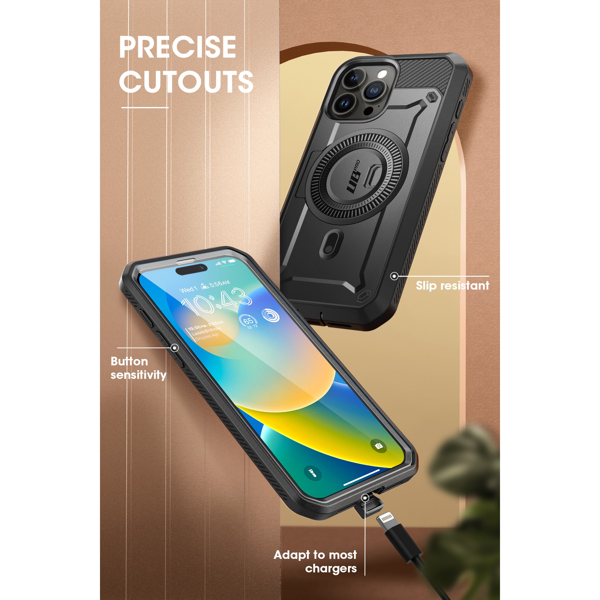 iPhone 15 Pro Max 6.7 Inch Unicorn Beetle PRO MAG Rugged MagSafe Case - Gun Metal | Shockproof Protective Cover with Magnetic Charging | Perfect for Outdoor Adventures & Daily Use