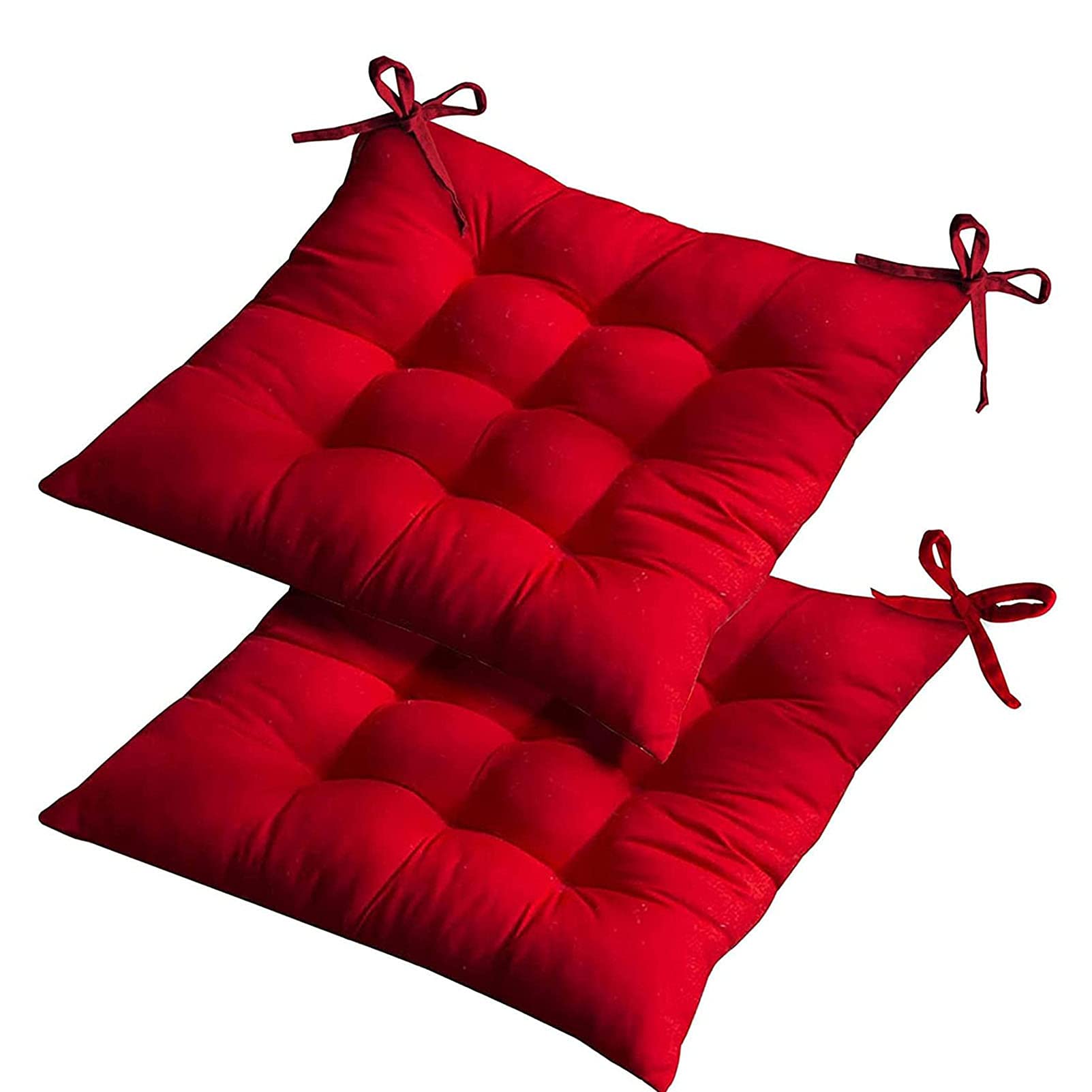4 Pack Reversible Dining Chair Cushions with Ties - Soft Kitchen Seat Pads for Indoor Use, Comfortable Chair Pads for Dining Table - Perfect for Home, Restaurant, and Office Use