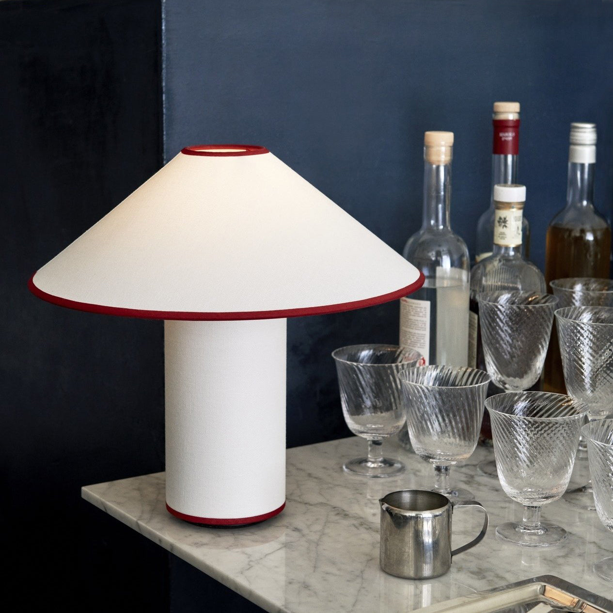 Colette Fabric Table Lamp - Elegant Bedside & Living Room Lighting for Home Decor | Soft Glow Nightstand Lamp for Bedroom, Office, or Study