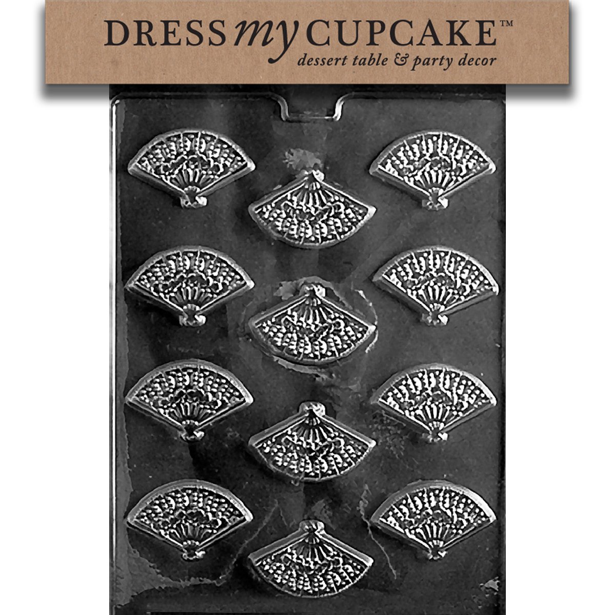 Premium Chocolate Candy Mold for Cupcakes - Fan Mints & Wedding Cake Decorations - Perfect for Baking, Party Favors & DIY Dessert Designs
