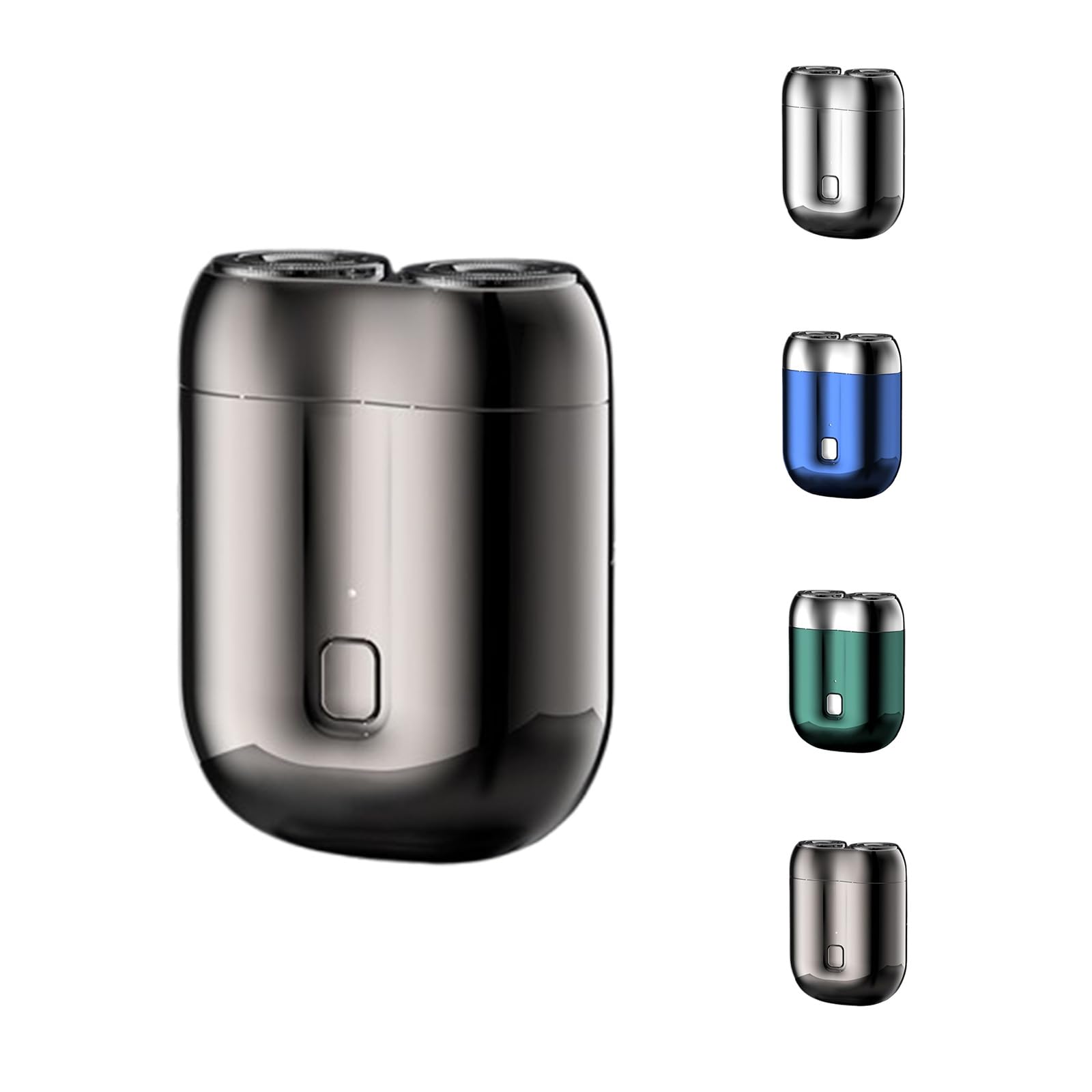Premium Mini Dual-Head Electric Shaver for Men - Rechargeable Portable Travel Razor with Compact Pocket Size - Gray - Perfect for Business Trips, Gym Bags & Everyday Grooming