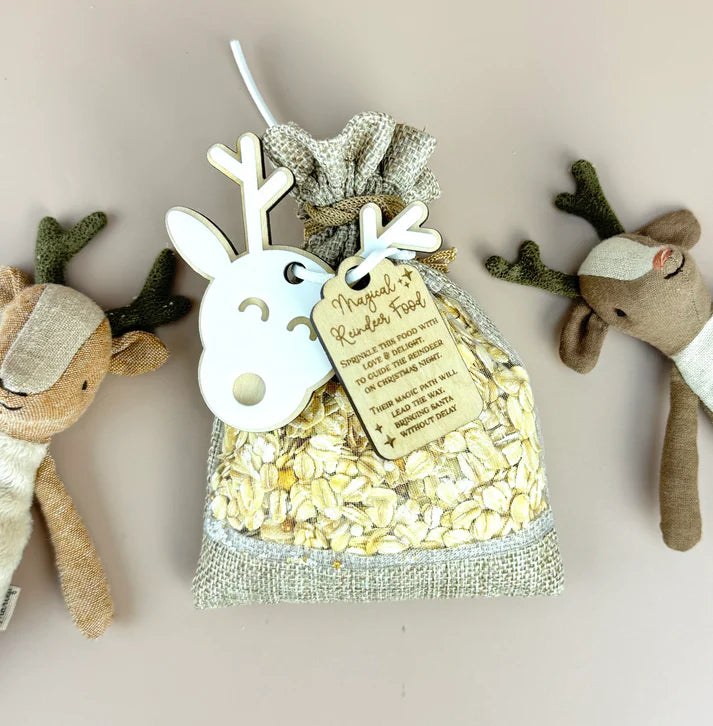 Christmas Eve Magic Reindeer Food Pouch - Glittery Holiday Treat for Santa's Reindeer - Perfect for Christmas Eve Family Traditions & Holiday Magic