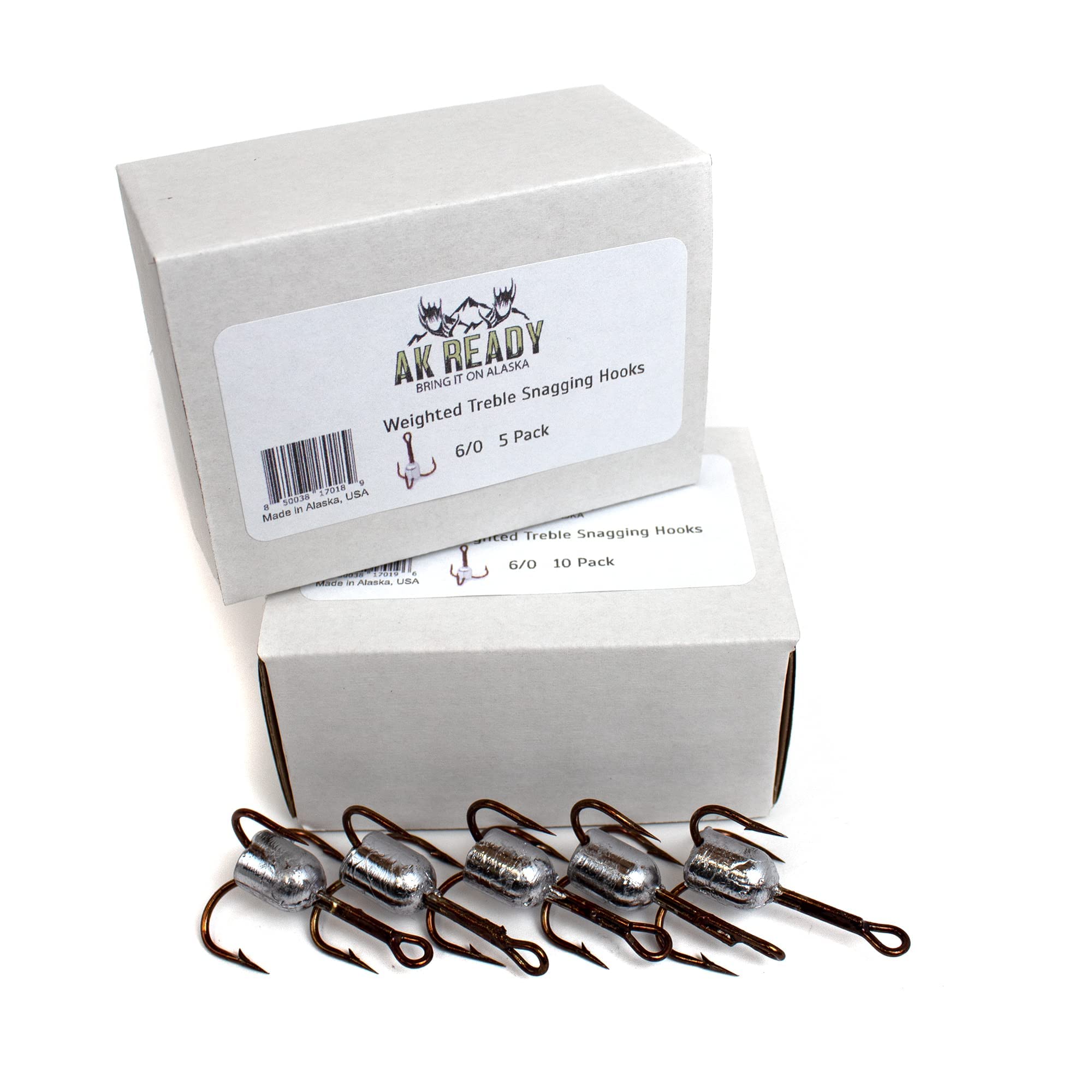2023 New 6/0 Weighted Treble Hooks with MUSTAD Snagging Technology - Premium Salmon & Bunker Fishing Hooks for Saltwater & Freshwater Angling