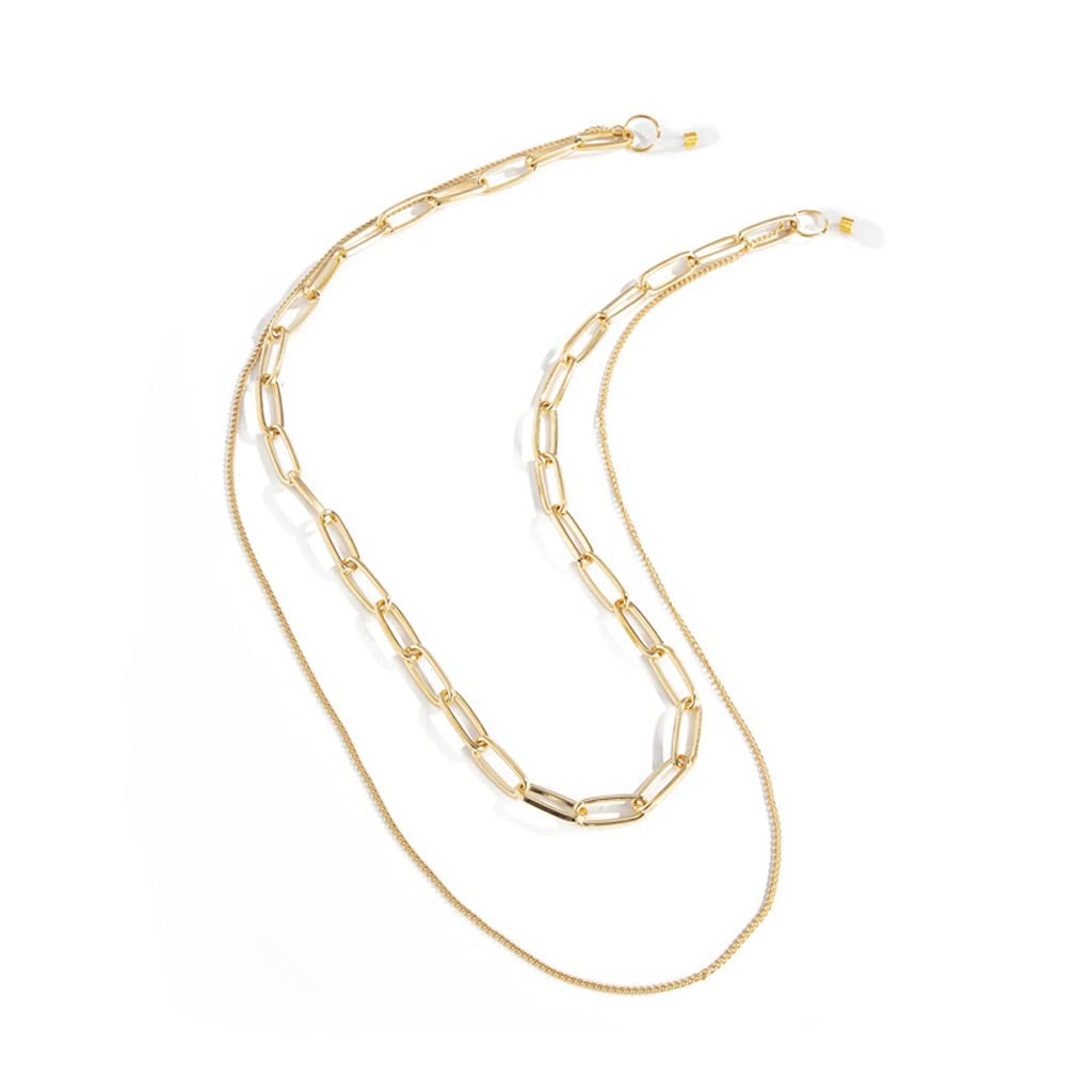Trendy Women's Sunglasses Chain Lanyard - Gold Glasses Holder Necklace Cord (60cm) - Perfect for Reading Glasses, Sunglasses & Eyewear Accessories