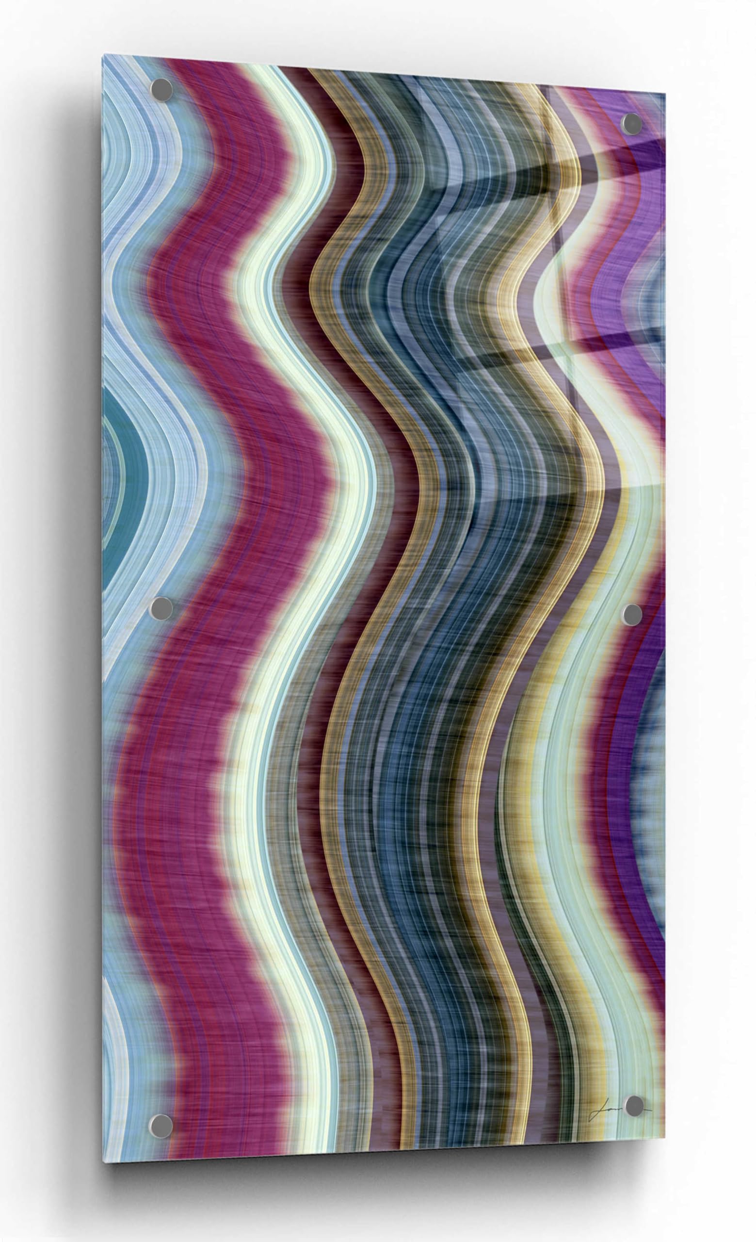 Epic 'Rumba III' Acrylic Glass Wall Art by James Burghardt - 12x24 Inches Modern Abstract Painting - Perfect for Living Room, Bedroom & Office Decor