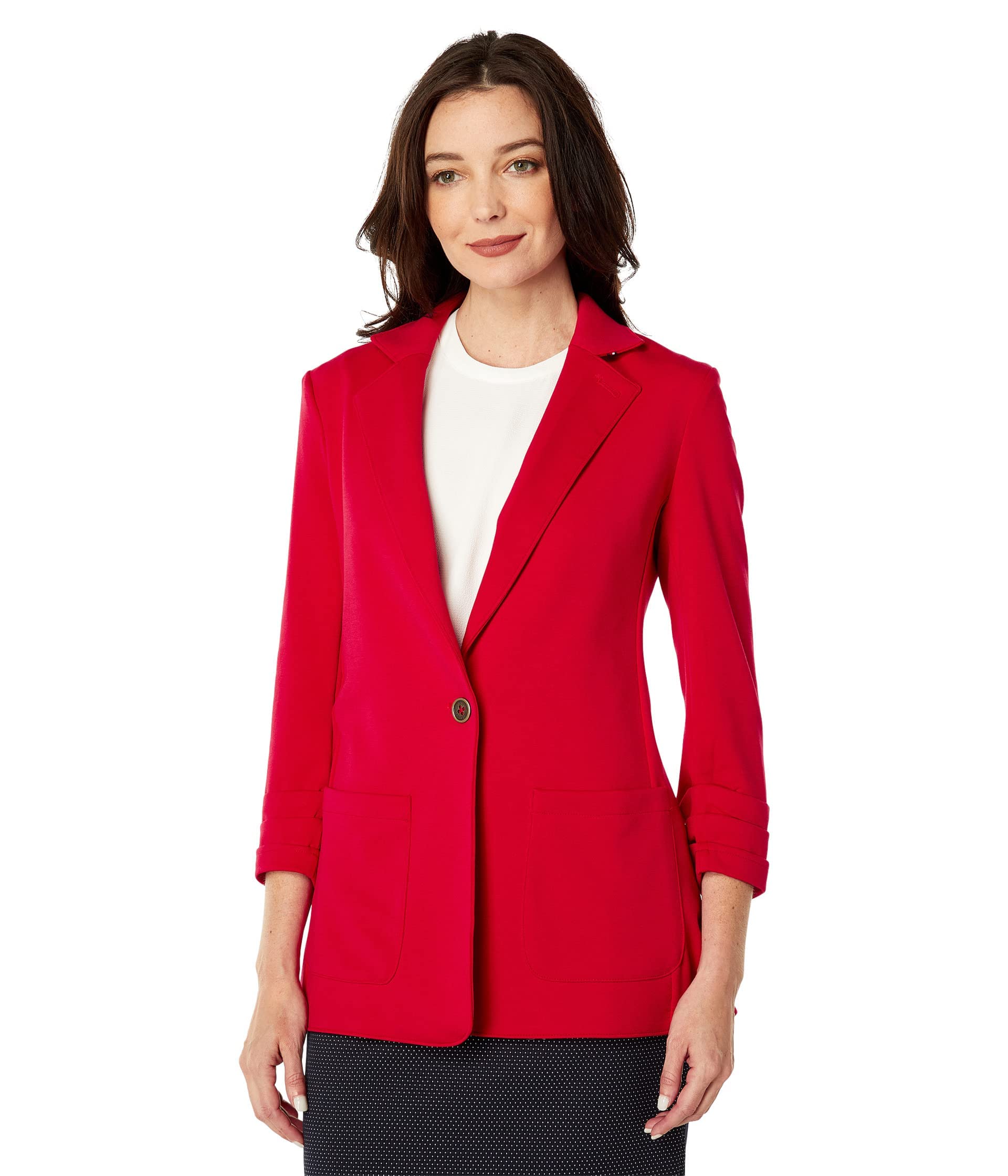 Tommy Hilfiger Women's Scarlet Unlined Single Button Blazer Jacket - Size 10 | Business Casual Office Wear, Formal Events & Professional Outfits