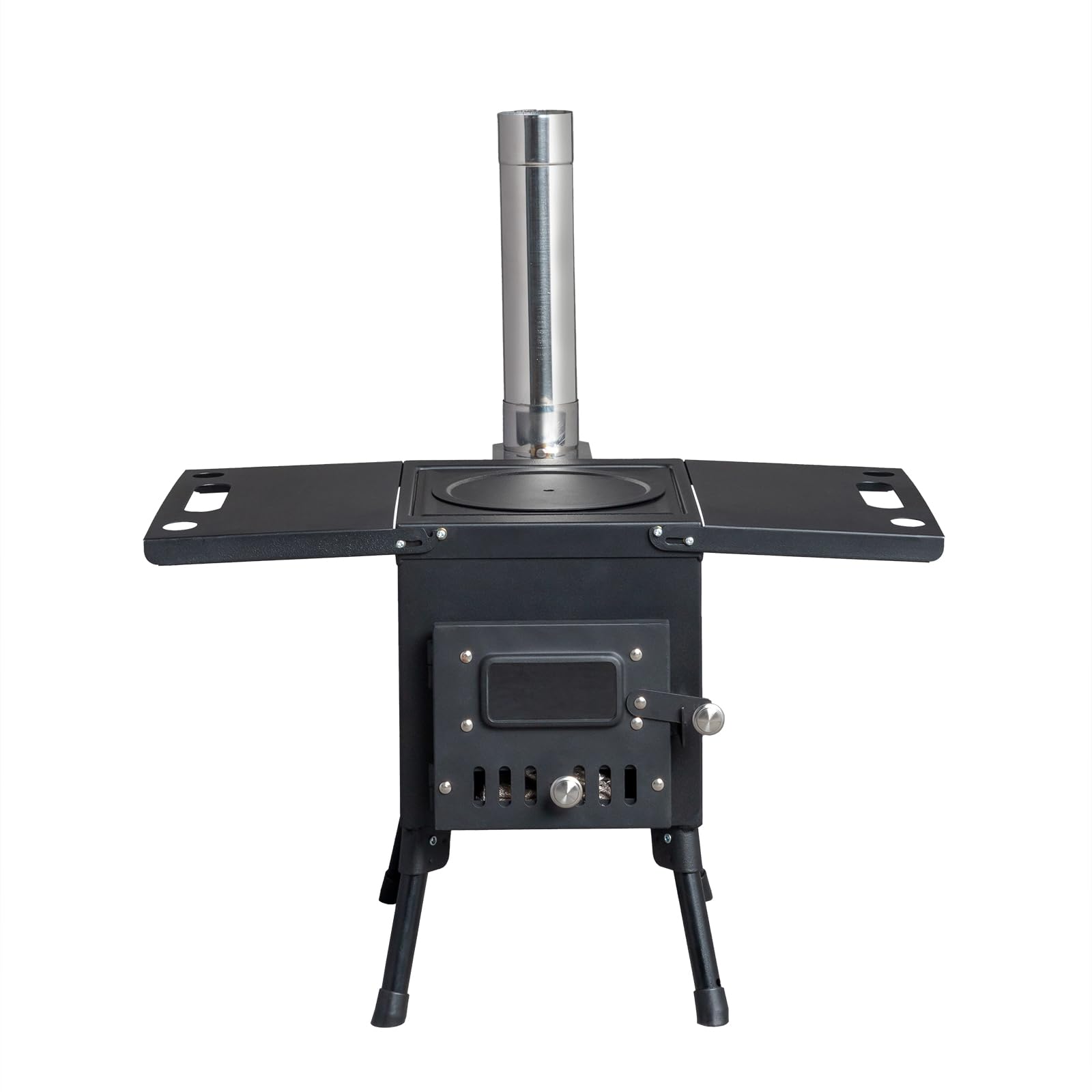 Vasitelan Portable Wood Burning Stove for Outdoor Camping - 3 Chimney Pipe Tent Stove for Cooking, Heating & Survival Gear | Perfect for Backpacking, Hunting & Emergency Preparedness
