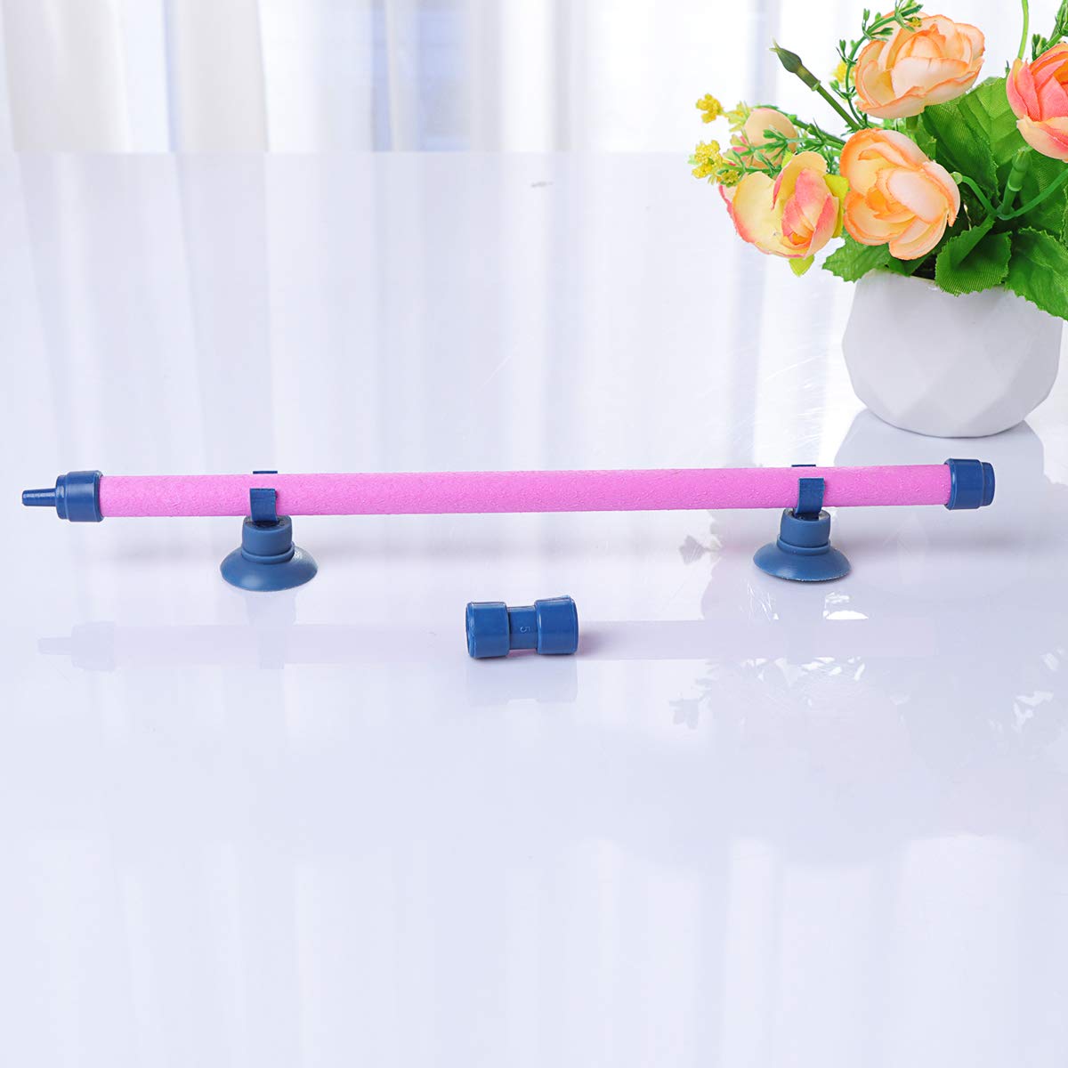 POPETPOP 10-Pack Pink Air Stone Bubble Bar for Aquarium - Wall-Mounted Fish Tank Airstone with Bubble Wand - Enhances Oxygenation for Freshwater & Saltwater Tanks - Perfect for Home, Office, or Pet Store Aquariums